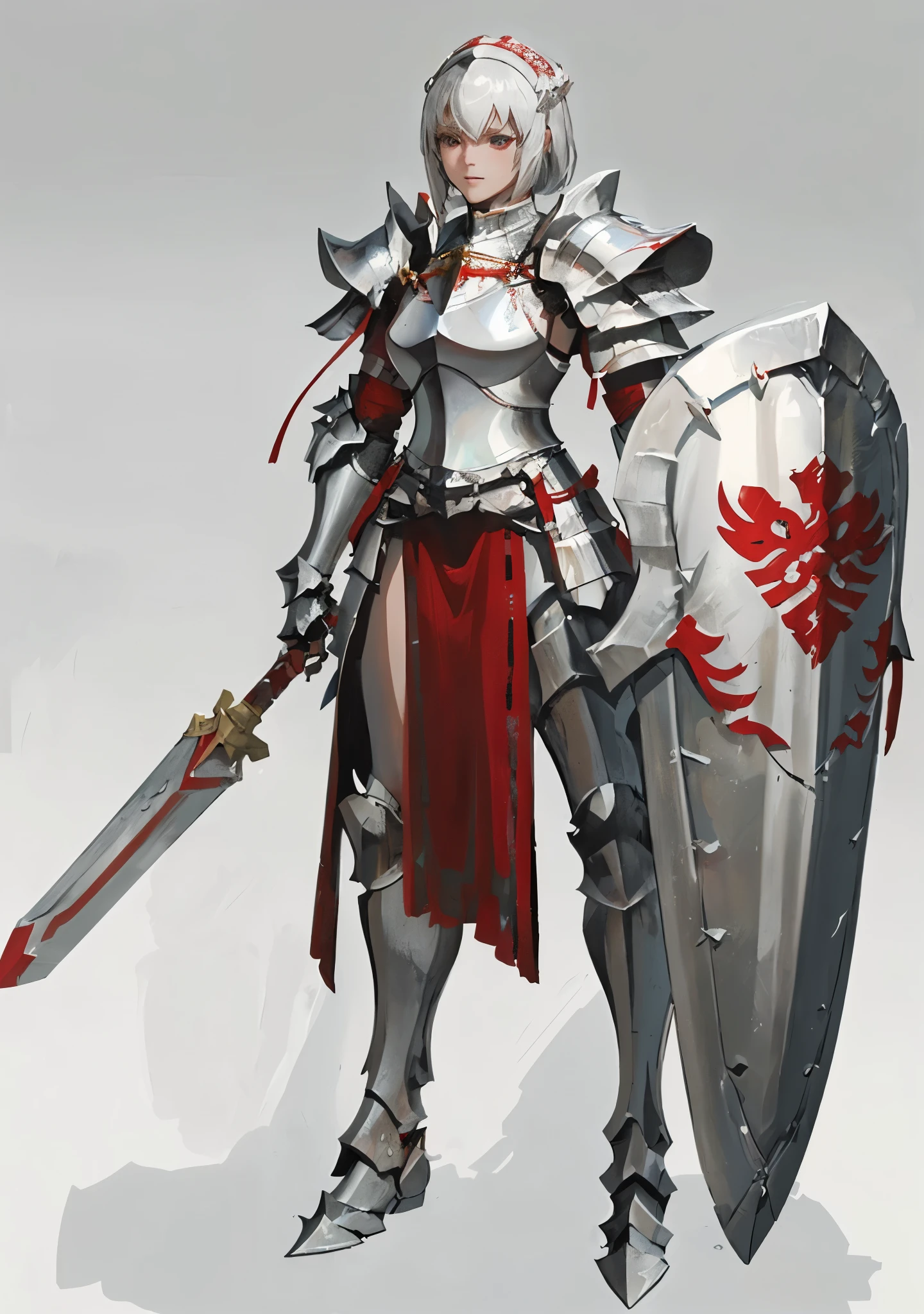 a close up of a person in armor holding a sword, female knight, white and red helmet, of a beautiful female knight, beautiful armor, Paladin, bikini armor female knight, Armor girl, beautiful female knight, gorgeous Paladin, female armor, glossy white armor, picture of Paladin, White armor, armored warrior, Heavy armor