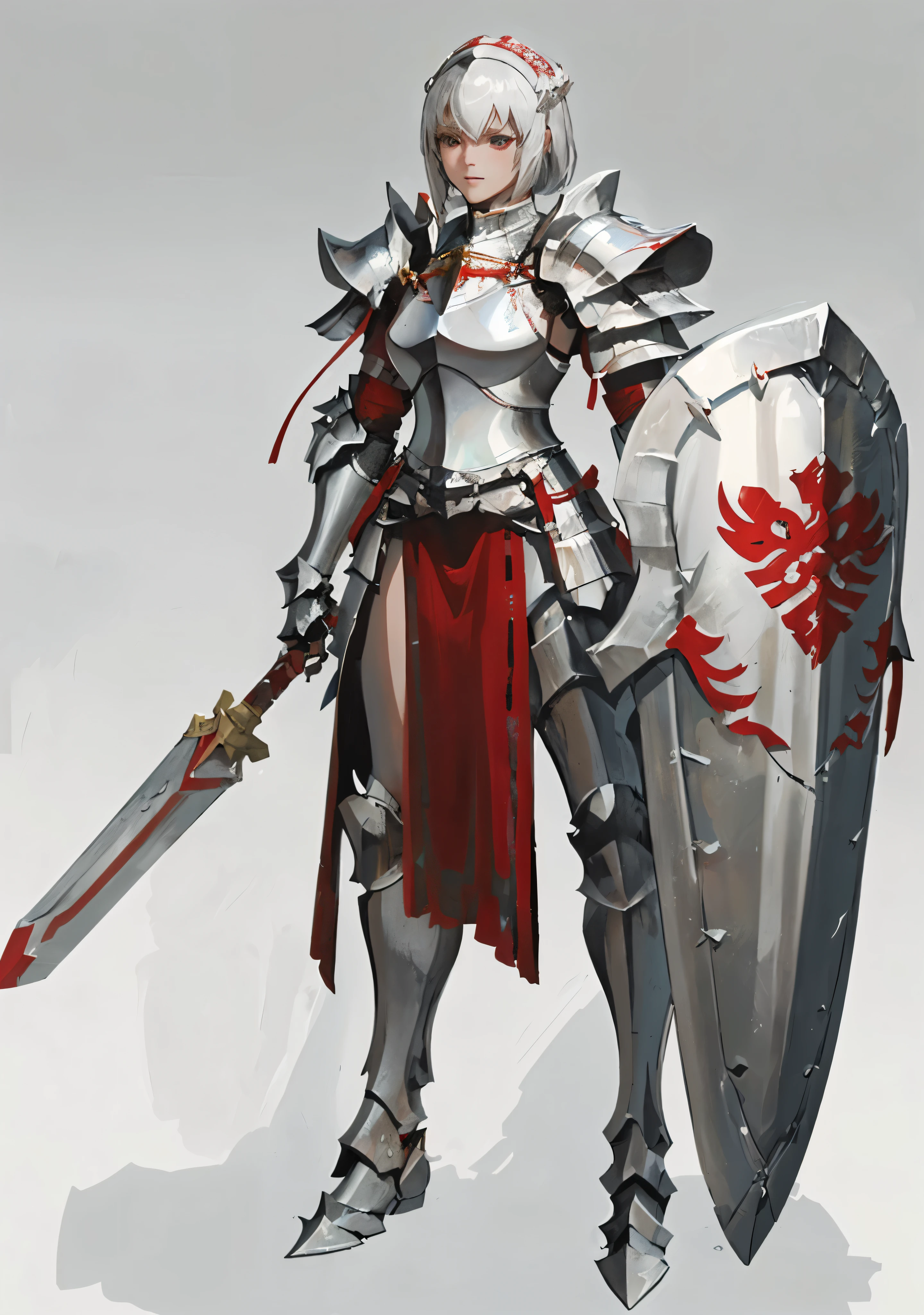 a close up of a person in armor holding a sword, female knight, white and red helmet, of a beautiful female knight, beautiful armor, Paladin, bikini armor female knight, Armor girl, beautiful female knight, gorgeous Paladin, female armor, glossy white armor, picture of Paladin, white armor, armored warrior, Heavy armor