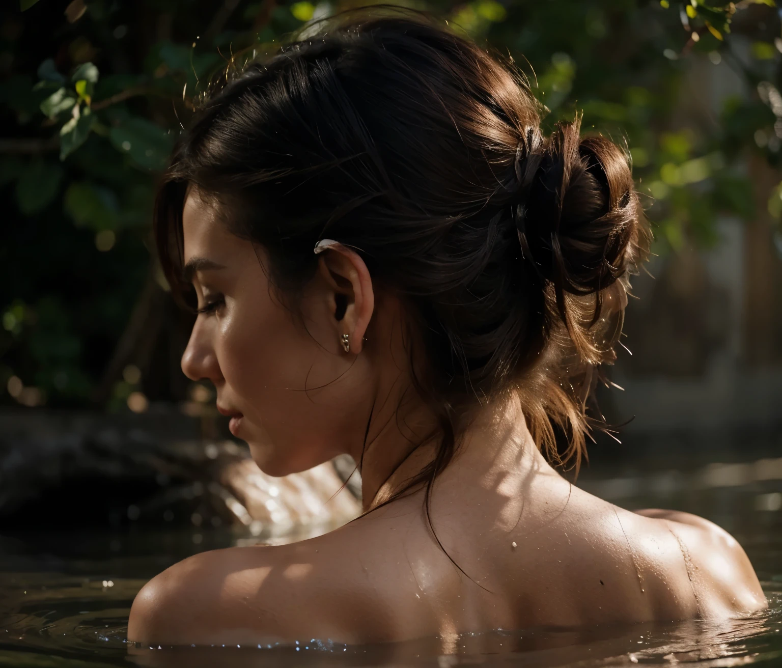 make noise more smaller, beauty women from side profile shoot