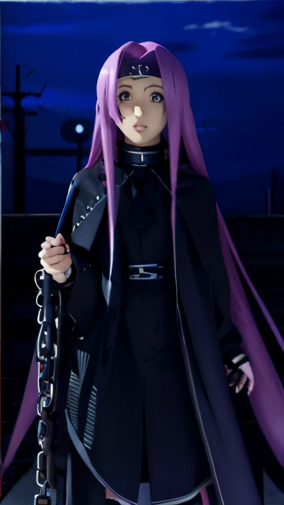 a close up of a person with a chain around their neck, anime style like fate/stay night, 1 7 - year - old anime goth girl, mirai nikki, fate stay night, fate / stay night, shuushuu anime image, shinigami, gapmoe yandere grimdark, as an anime character, akatsuki akira, neo goth