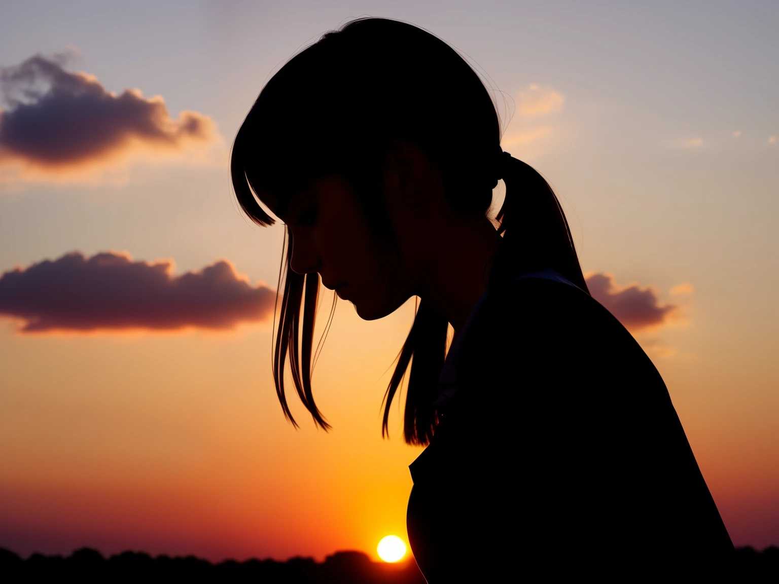 cute girl silhouette