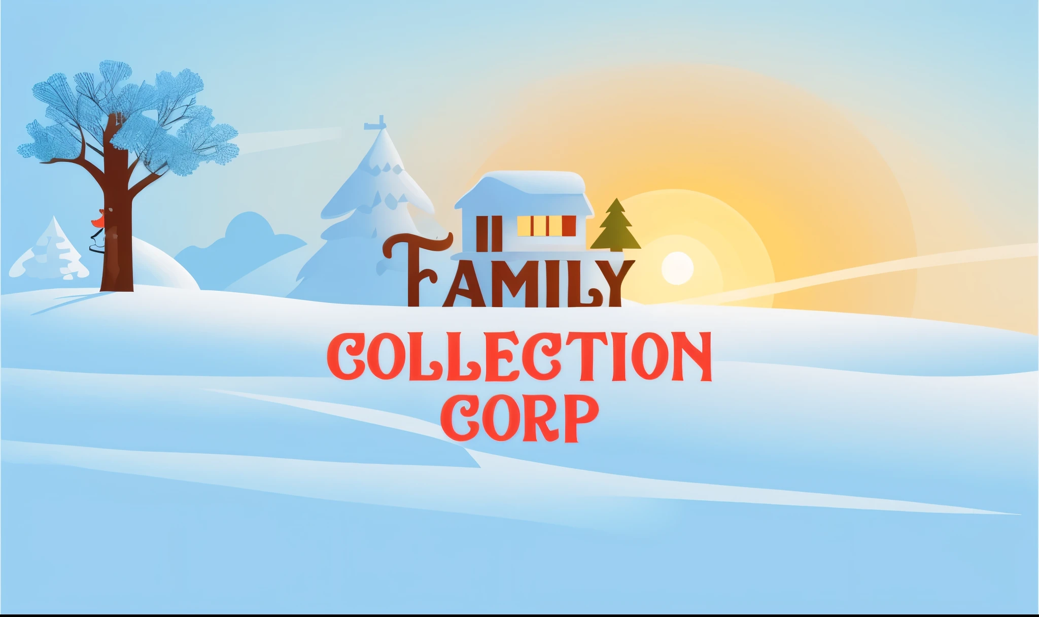 vector art：1.37，（snowman，Gift，ribbon），Tree，hut