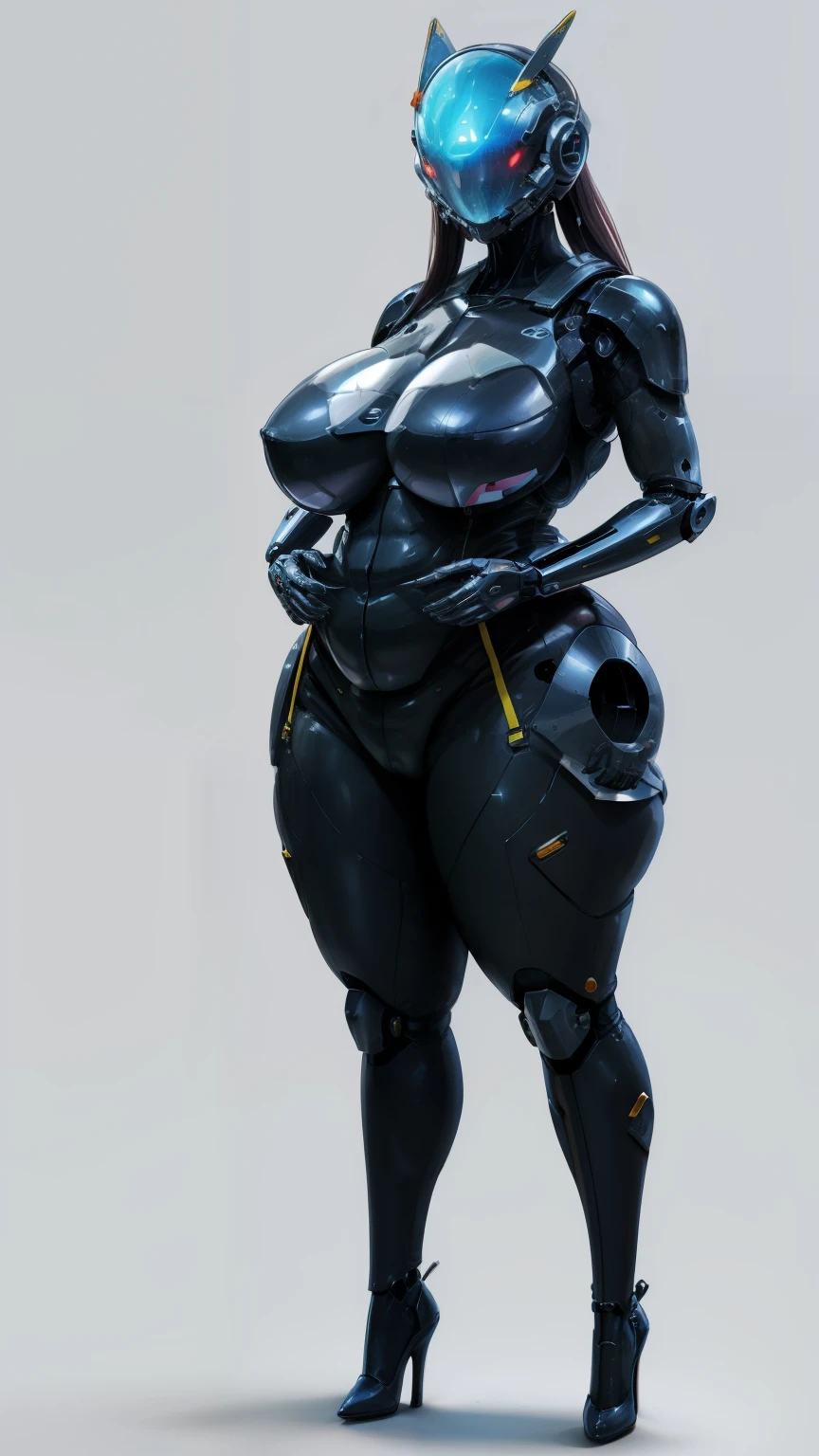 there is nothing, alone, Helmet, cowboy shot, glass visor、Faceless、mask、spaceship, industrial, performer,
(very detailed, masterpiece, highest quality), fat girl、adult woman、Chubby-chan、thick body、reality、professional photos、genuine、thick body, big 、 big ass、big belly、thick thighs、mechanical bodysuit, tight suit,、full body portrait、high heels、full body portrait、stand on tiptoe、facing forward、model standing、standing with legs apart、