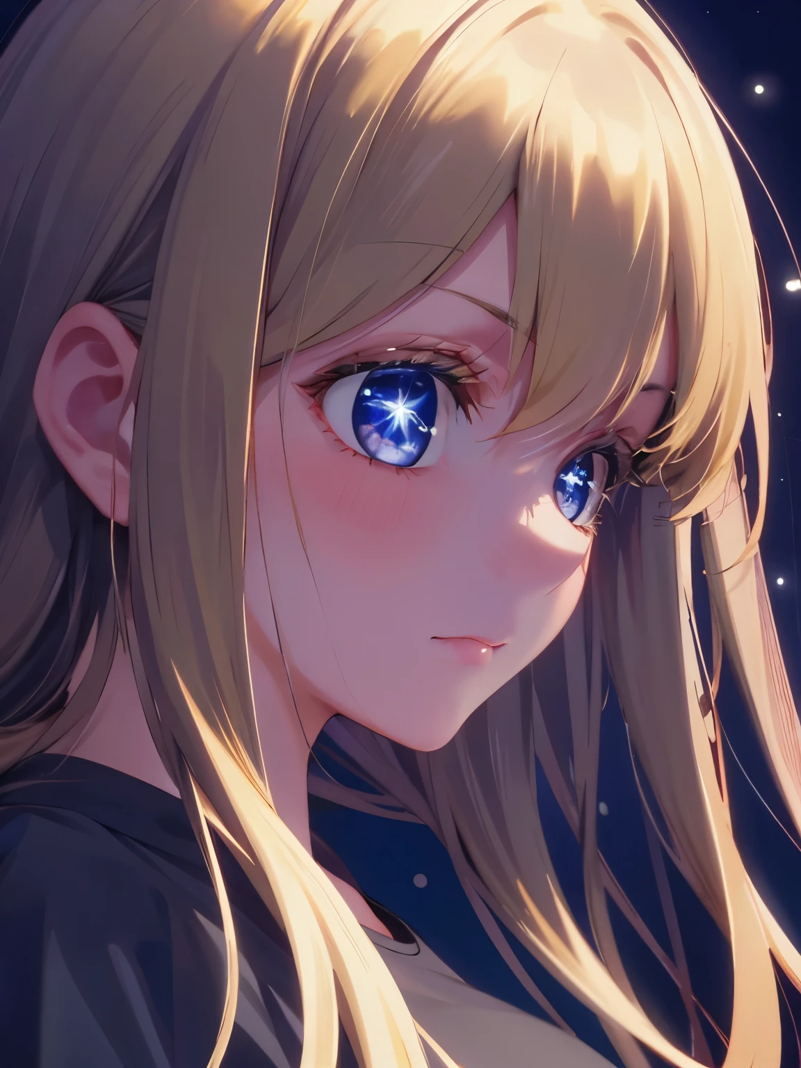 1woman,super beautiful,Stand,faint smile,lots of zombies,at night,close up photo,Focus on face,Beautiful eyes, very detailed face, HD face, perfect face,black t-shirt,black mini skirt,Very big breasts,Blonde hair,long hair,wavy hair,bangs,blue eyes,ultra detail,ultra Hd, masterpiece,4k
