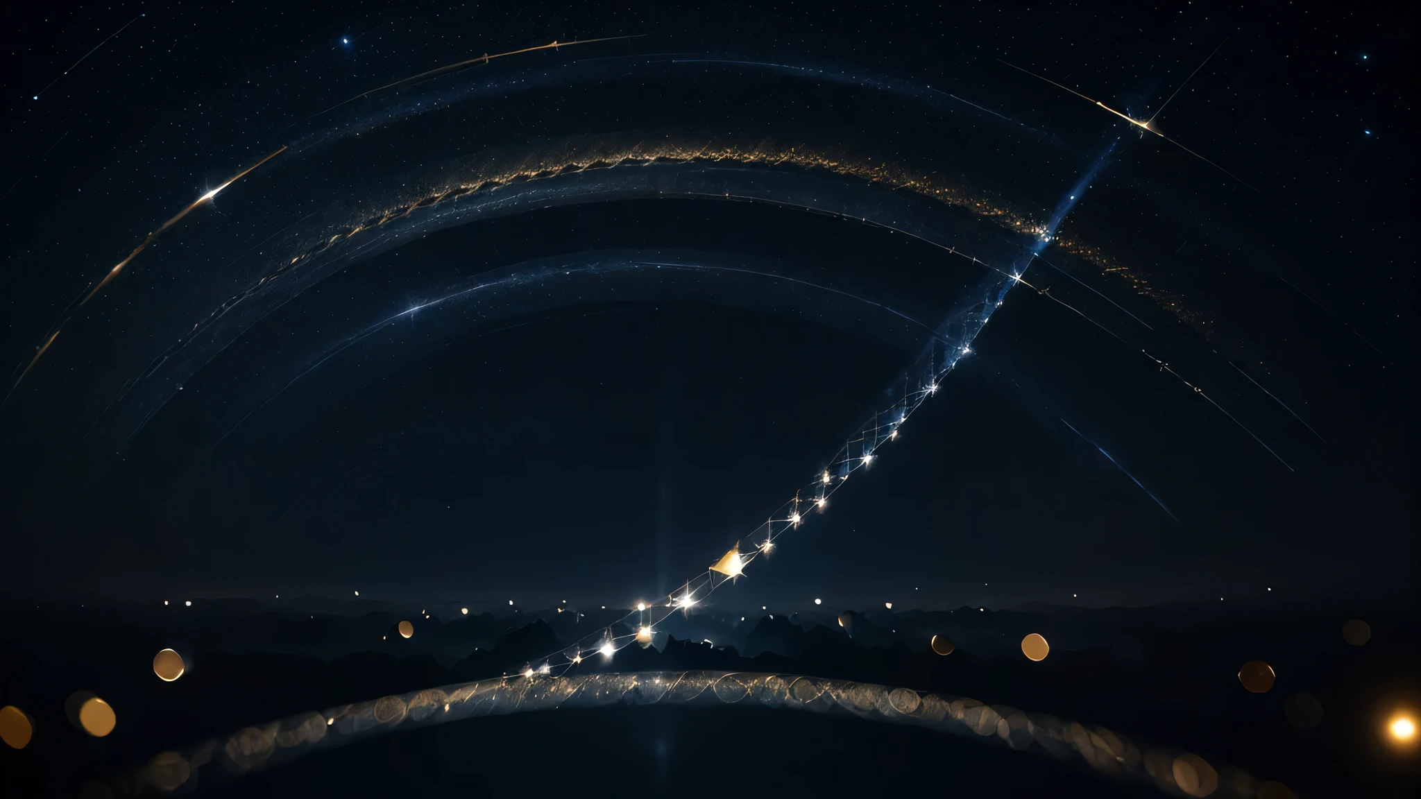 Set against the backdrop of a midnight blue sky, golden particles dance in harmony, creating a mesmerizing symphony of light and shadow. This abstract image evokes a sense of elegance and sophistication.
Keywords: midnight sonata, harmony, mesmerizing symphony, elegance, sophistication, light and shadow, abstract image