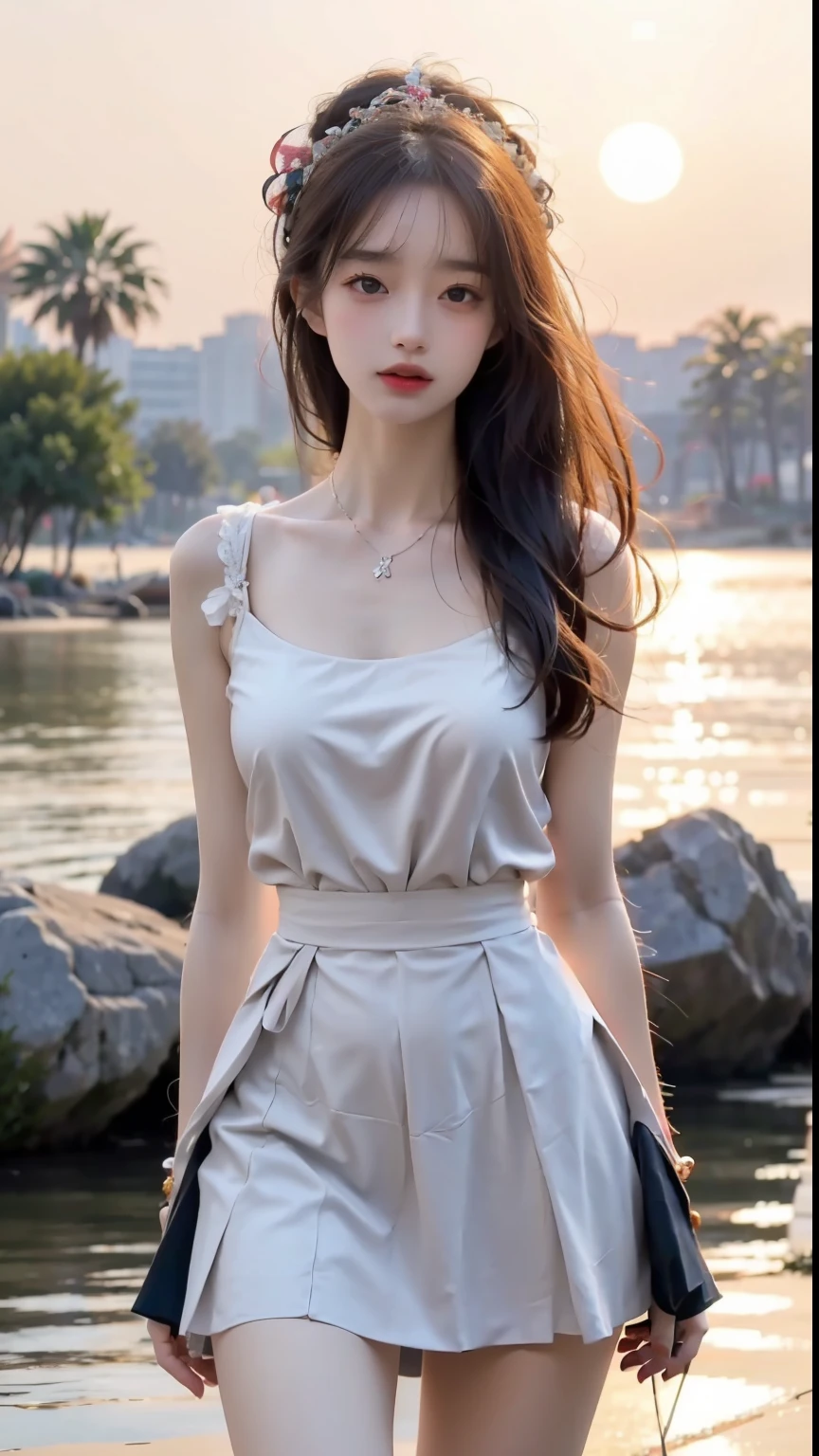 masterpiece, best quality, (actual, Realistic photos: 1.37), 8k, extremely delicate and beautiful, Astonishing, fine details, official art, Ridiculous, Incredibly Ridiculous, File size is huge, Super detailed, Very detailed, Beautiful and delicate girl, 1 girl, (perfect female figure), whole body, short skirt,