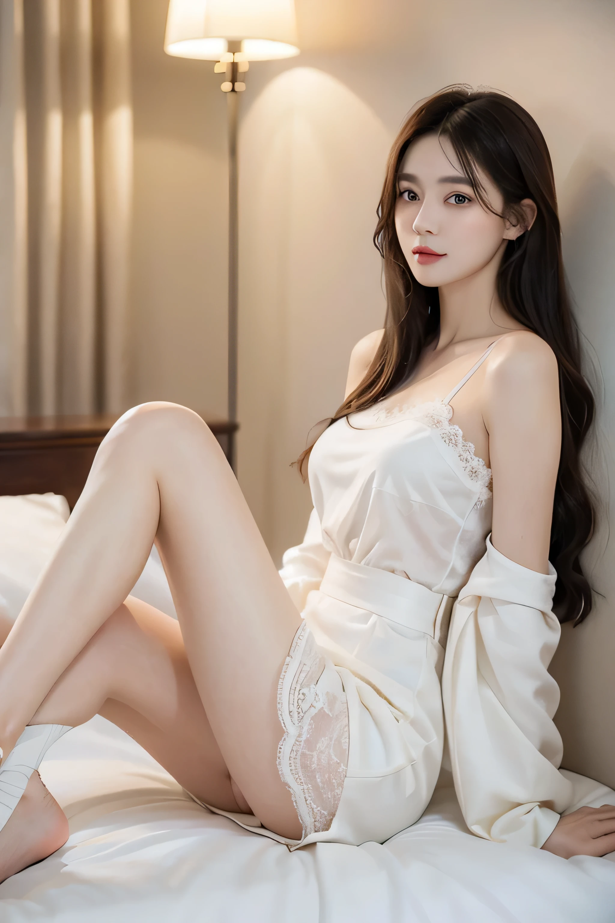 Royal sister,exquisite eyes,Detailed faces,mature face,mature body,tall figure,Alluring figure,Leg length,4k,HD,long black hair,medium sized breasts,Sensual,(White semi transparent underwear,lace,Tight,one shoulder。uniform clothing,)Good face shape,Little cherry mouth,beautiful and delicious(3D royal sister),exquisite dress,Metallic feeling