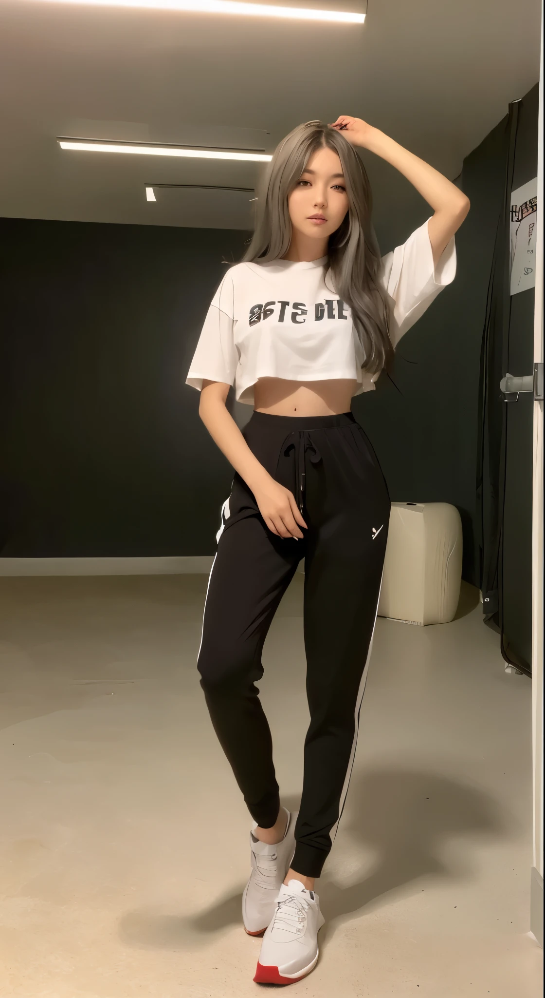 beautiful woman,perfect face,gray hair
