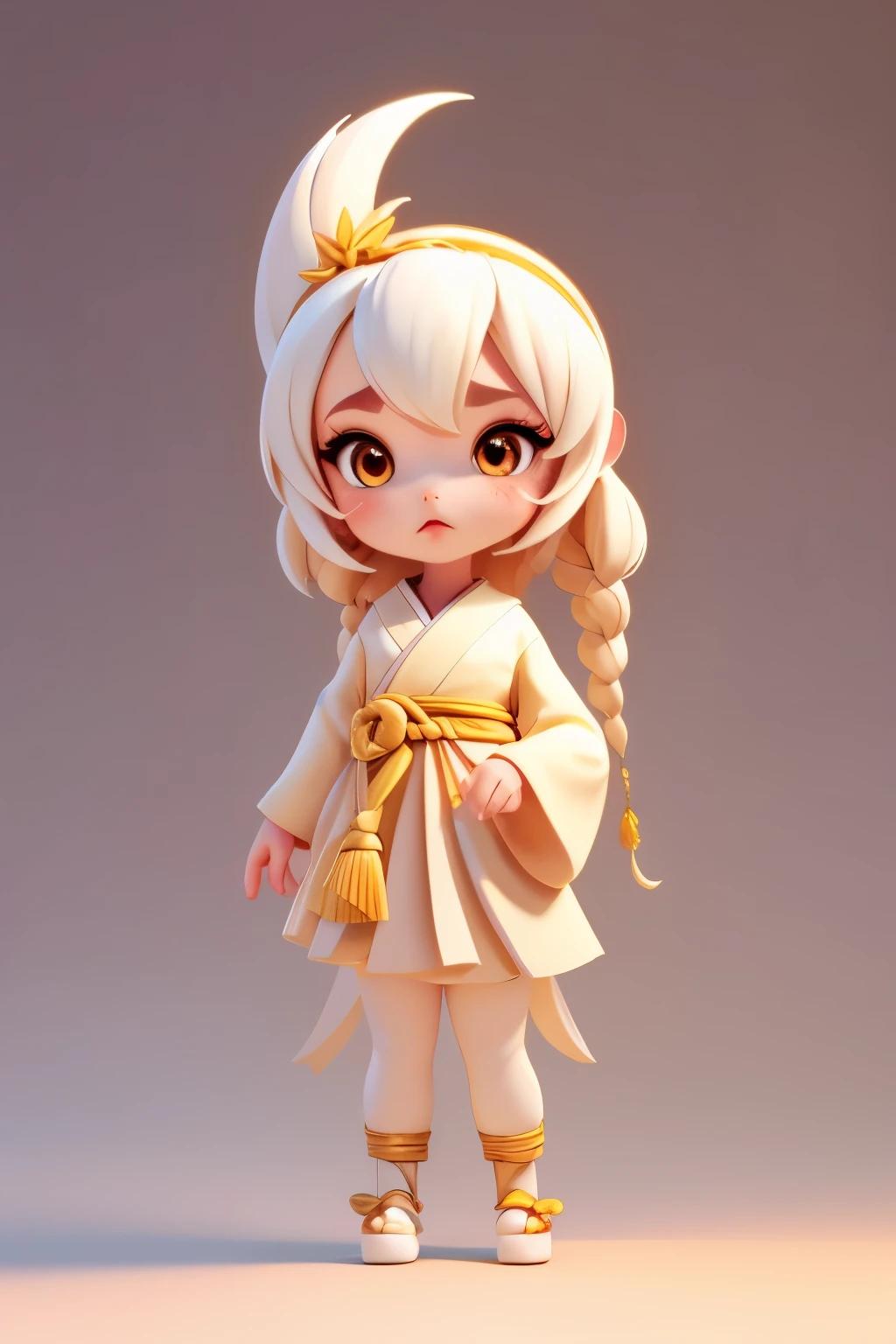 3dcharacter,(full body:1.2),simple background, masterpiece,best quality,(light cream gradient background:1.1) ,nahida, genshin impack