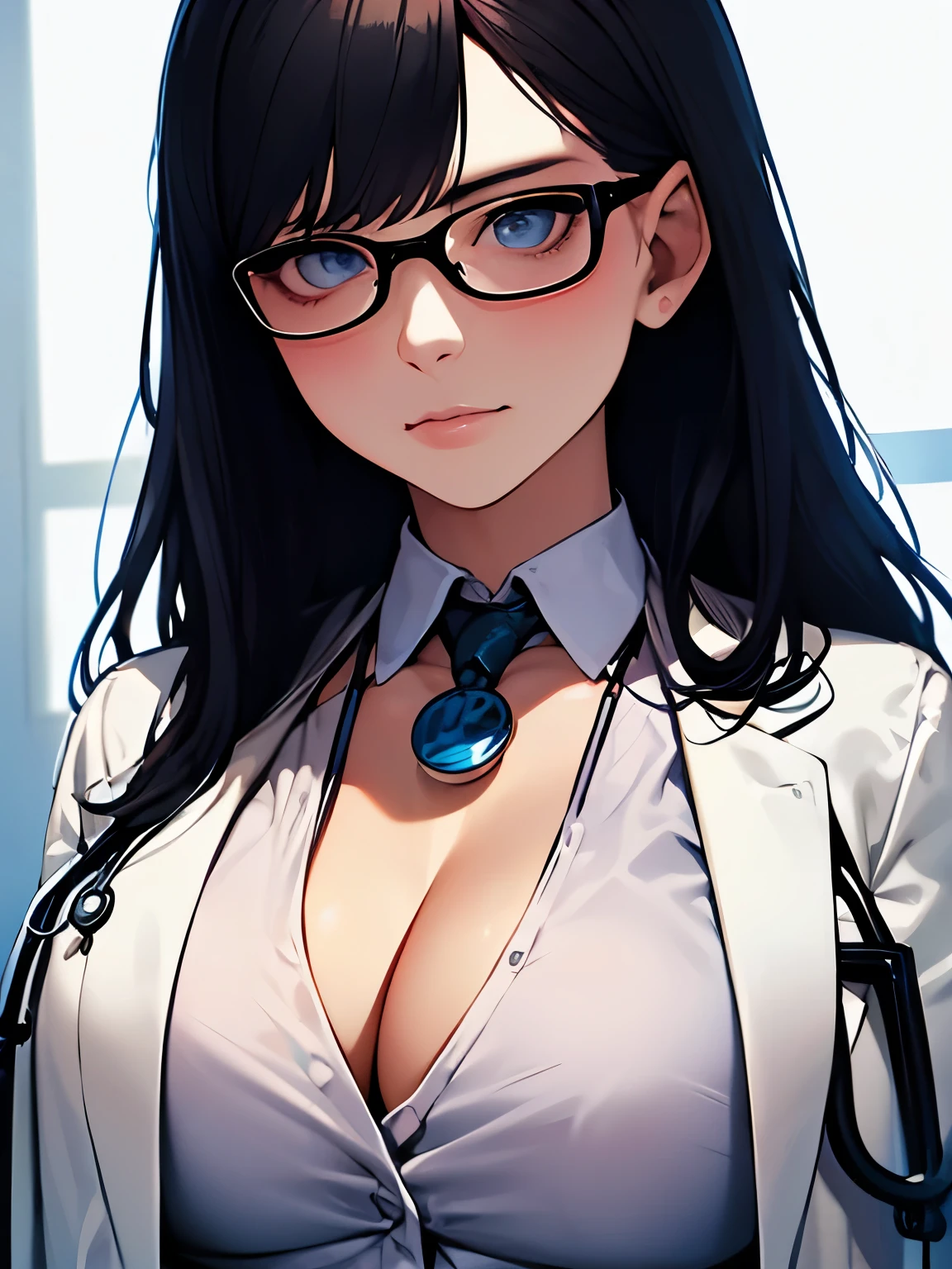 (realistic:1.37), Female doctor with a bust-up view, showcasing her expertise and professionalism. The doctor has a confident and knowledgeable expression, clearly highlighting her role as a healthcare professional. Her eyes are sharp and focused, with a hint of determination. The doctor's face is detailed and well-defined, with subtle lines of experience.
The doctor is wearing a white coat, impeccably clean and well-pressed, symbolizing her dedication and attention to hygiene. The coat fits perfectly, accentuating her figure. The coat is open slightly at the neck, revealing a hint of cleavage in a tasteful and professional manner.
Around her neck, the doctor wears a stethoscope, a vital tool that represents her ability to listen and diagnose. The stethoscope is well-crafted and realistic, with intricate details and a sleek design. It rests comfortably on her neck, showcasing her expertise in the medical field.
The doctor wears a pair of stylish glasses, adding a touch of sophistication to her appearance. The glasses are sleek and modern, complementing her professional attire. The frames are thin and elegant, framing her face beautifully and emphasizing her intelligent gaze.
The lighting in the scene is bright and flattering, casting a soft glow on the doctor's face. The light highlights her features and creates a sense of professionalism and confidence. The overall color palette is natural and warm, with slightly cool undertones to convey a clinical environment.
The artwork is of the highest quality, with ultra-realistic details and lifelike textures. Every aspect of the doctor's appearance, from her expression to her clothing, is meticulously rendered. The painting technique used is precise and detailed, capturing the essence of the female doctor in a captivating manner.
The final image is a masterpiece, showcasing the talent and skill of the artist. Every element, from the doctor's expression to the lighting and color palette, comes together to create a stunning and realistic portrayal of a female doctor. The artwork exudes professionalism, expertise, and dedication, making it a true work of art in the medical world.