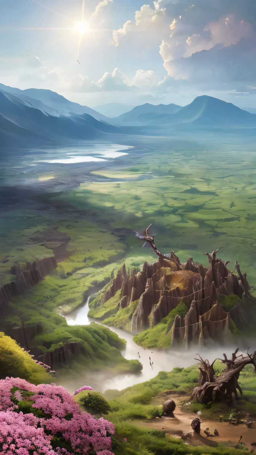 masterpiece, 最high quality, high quality, very detailed Cg Unity 8K wallpaper,ecological landscape ,A valley forgotten by time,Hugeness,Smooth,Lake Natron。。,tamarind,miniature,award winning photography, Bokeh, written boundary depth, HDR, full bloom, color difference ,realistic,very detailed, art station trends, Trending on CGsociety, Complex, high detail, dramatic, Art on the road