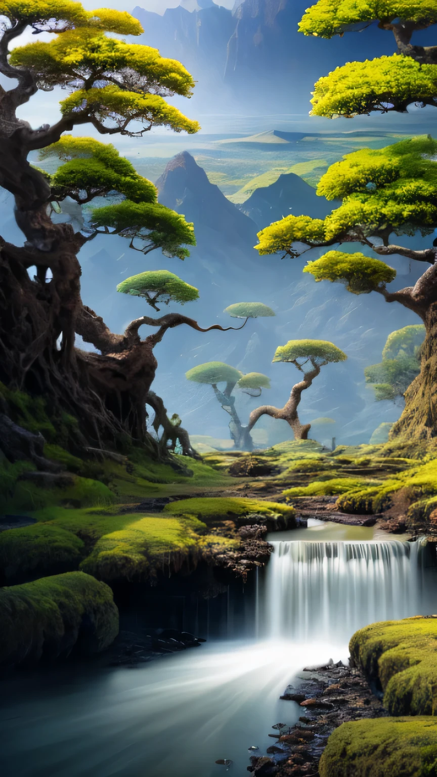 masterpiece, 最high quality, high quality, very detailed Cg Unity 8K wallpaper,ecological landscape ,A valley forgotten by time,Hugeness,Smooth,Lake Natron。。,tamarind,miniature,award winning photography, Bokeh, written boundary depth, HDR, full bloom, color difference ,realistic,very detailed, art station trends, Trending on CGsociety, Complex, high detail, dramatic, Art on the road