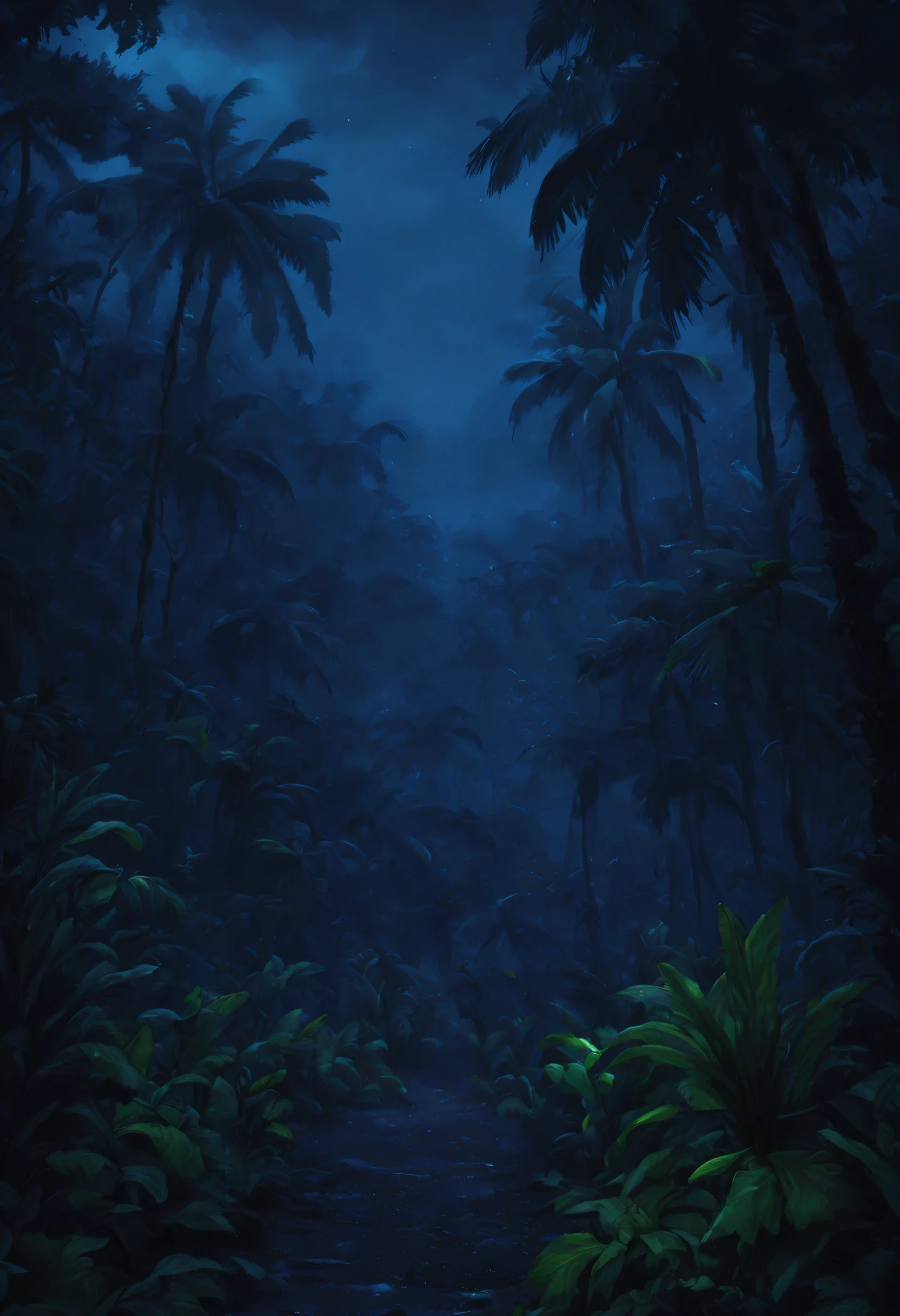 Rainforest,night,dark,wet,muggy,HD,poster,