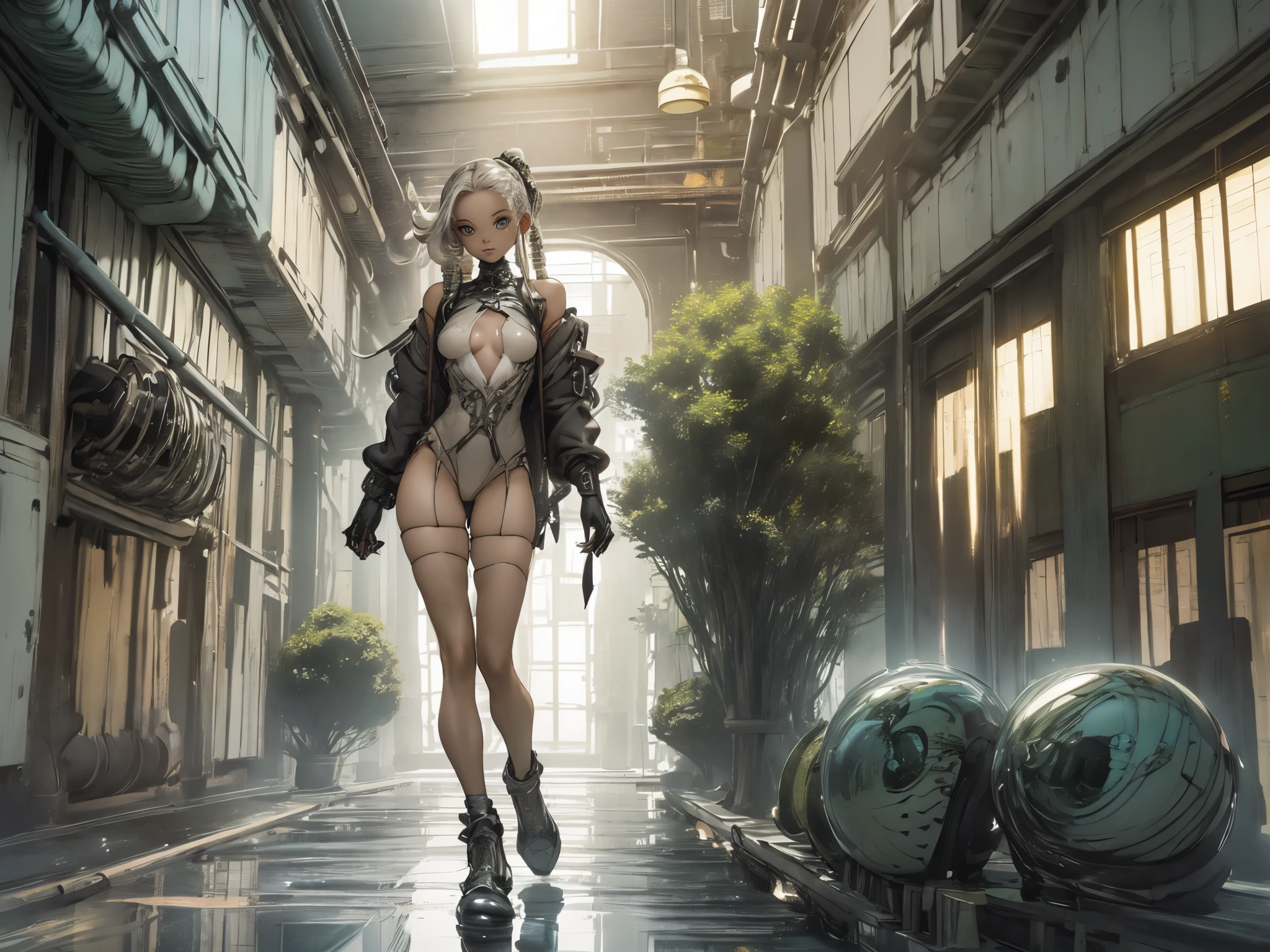 (masterpiece), (best quality), (ultra detailed), (depth of field), (super anime illustration), (4k), ((2girl)), group photo, (rear view, wide angle, one image varied and detailed ultra-fine (tentacles running over her body), looking at the viewer, jewelry, long hair, DRAW many tentacles around it, ((NSFW)), earrings, white hair, hair ornaments, nice details, this image is a large canvas, detailed representation, cute anime idol, mouth half open, sensual, medium breasts, very long hair, best smile, uplifting mood, slightly lonely eyes, lingerie, stockings, mirror ball, bright lights, shiny body, many golden details, sci-fi background , very reflective wet floor, flashes, inside a huge room of a medieval stone castle,eval stone room, reflective marble floor, mirrors on the walls, reflective glass balls, shiny details,