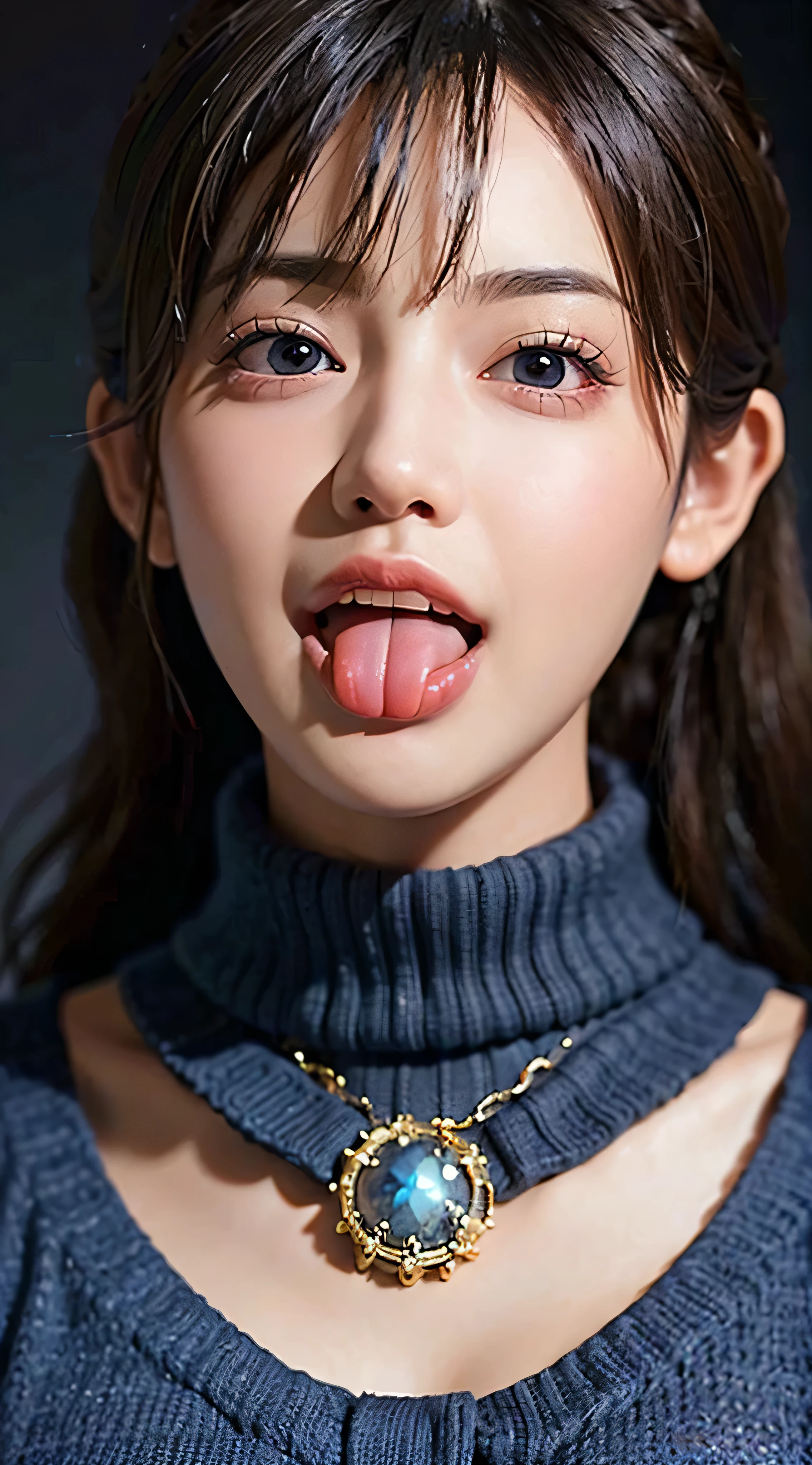 (8k, highest quality, masterpiece:1.2), (realistic, photorealistic, photo-realistic:1.37), Super detailed, beautiful and detailed eyes, beautifully detailed nose,((((tongue lick)))、(((large protruding tongue)))、(((wide tongue)))