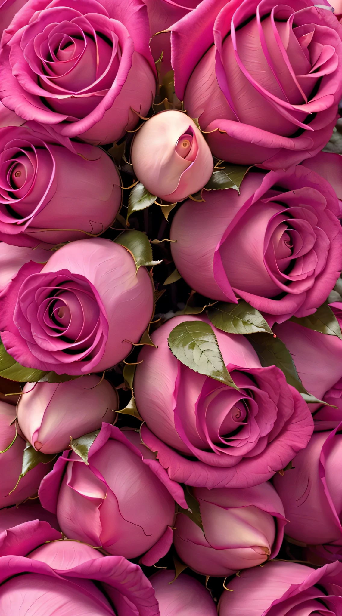 a close up of a bunch of pink roses with green leaves, roses, pinks, pink flowers, pink rosa, rosses, rose, pink rose, pink, a few roses, decorative roses, lovely, rose twining, magenta, vibrant pink, stunning visual, natural point rose', rich deep pink, rosen maiden, stems, beautifully, insanely beautiful