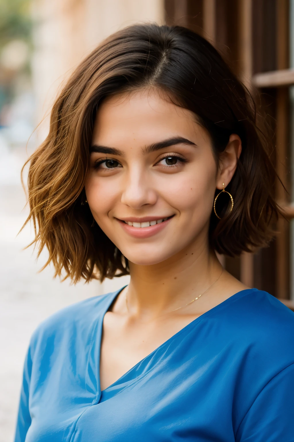 ((Mejor calidad)), ((Obra maestra)), (detallado), cara perfecta, pelo rojo, sonriente, pelo super largo, mano en la cabeza, labios marrones, ojos azules, perfil,