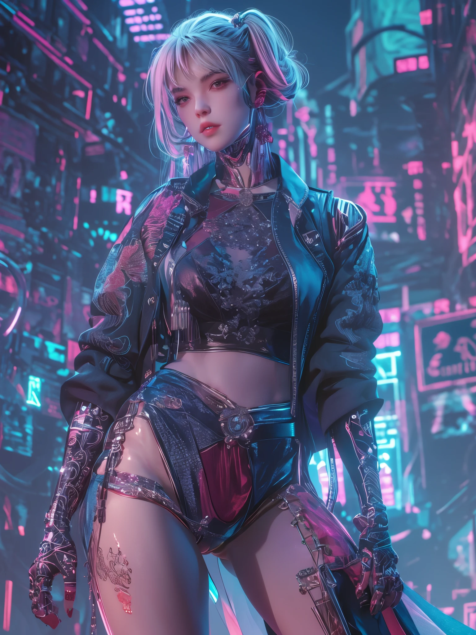 Cyberpunk beauty, 1girl