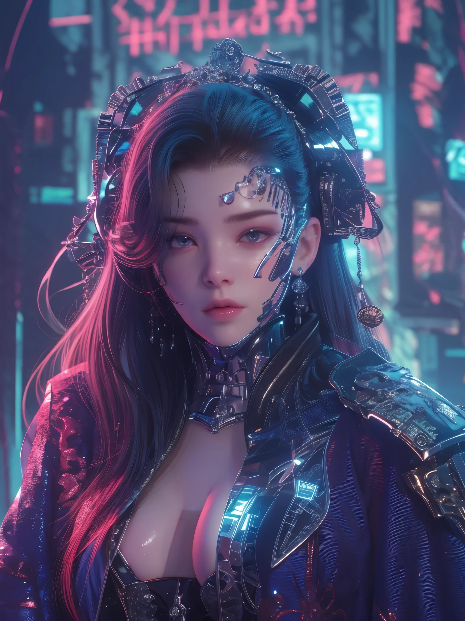 Cyberpunk beauty, 1girl