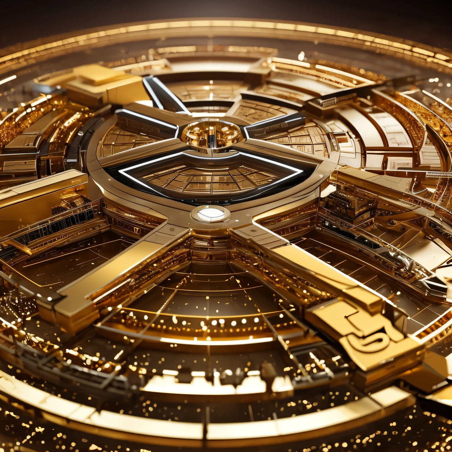 A digital illustration portraying the futuristic logo with the letters N, C, K integrated into a 3D gold coins in center and surrounded by futuristic network lines. In the style of digital artist Alex Chen, the scene presents clean lines and sharp details, symbolizing advancement and success. Color temperature: Neutral tones with pops of gold. Facial expressions: Not applicable. Lighting: Soft and evenly distributed to highlight details. Atmosphere: Contemporary and aspirational.--v 5 --stylize 1000