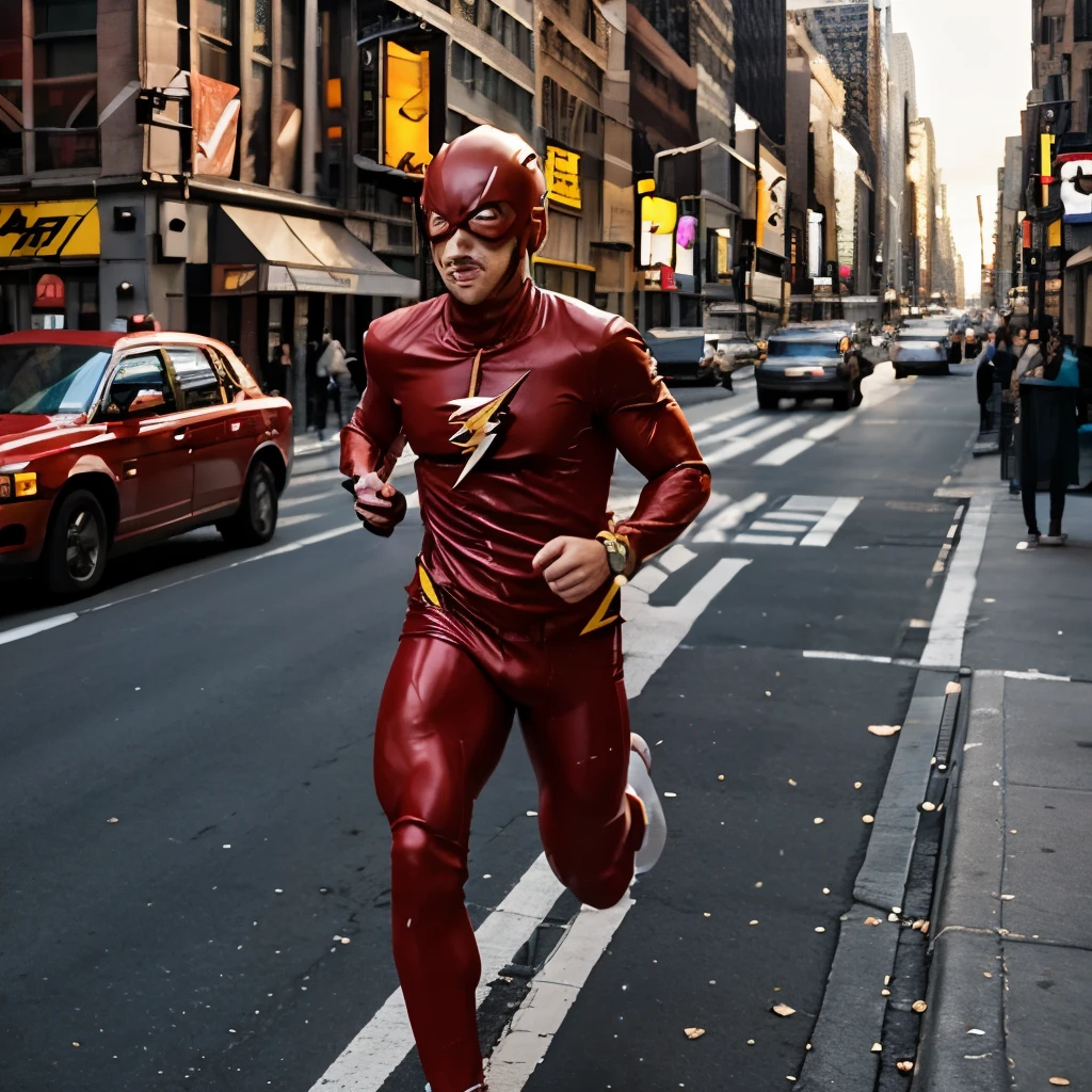 Flash running through New York City