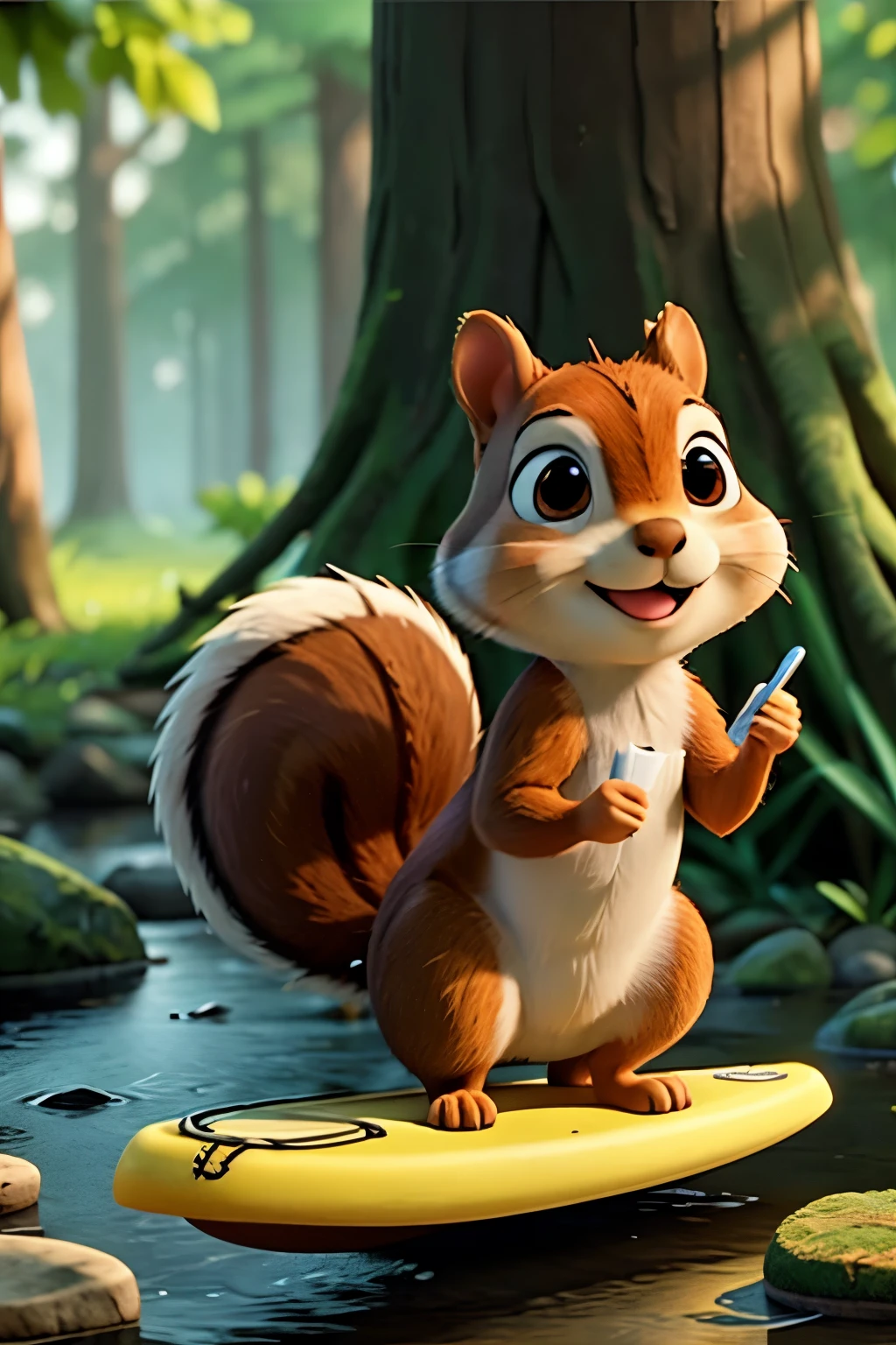 squirrel with paddle