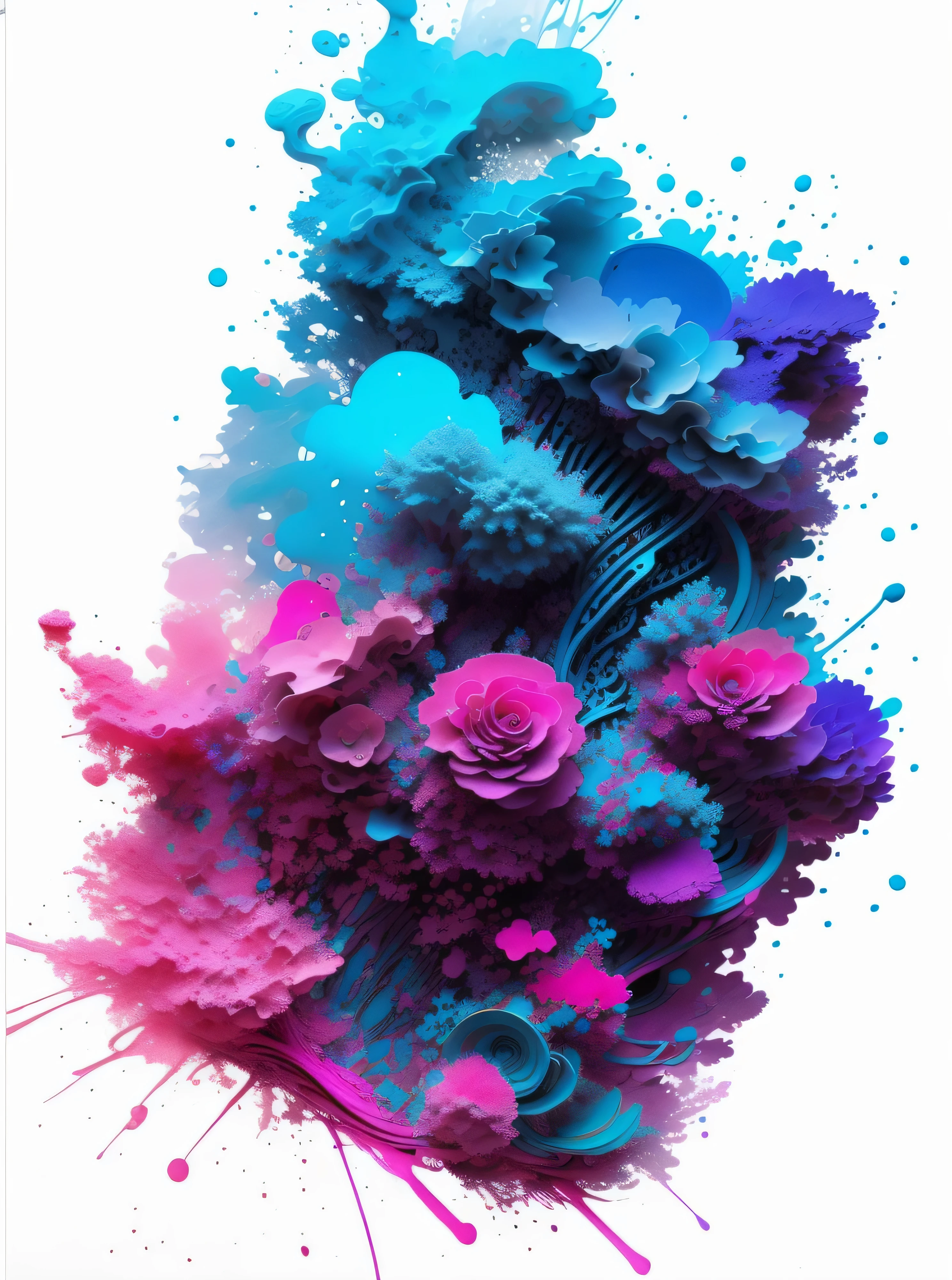 a close up of a blue, pink, red, black liquid substance in water, blue and pink colour splash, color ink explosion, hq 4k phone wallpaper, by Alberto Seveso, fluid coloured smoke, red and cyan ink, blue and pink colors, pink and blue colors, pink and blue colour, purple and blue colored, inspired by Alberto Seveso, cyan and magenta