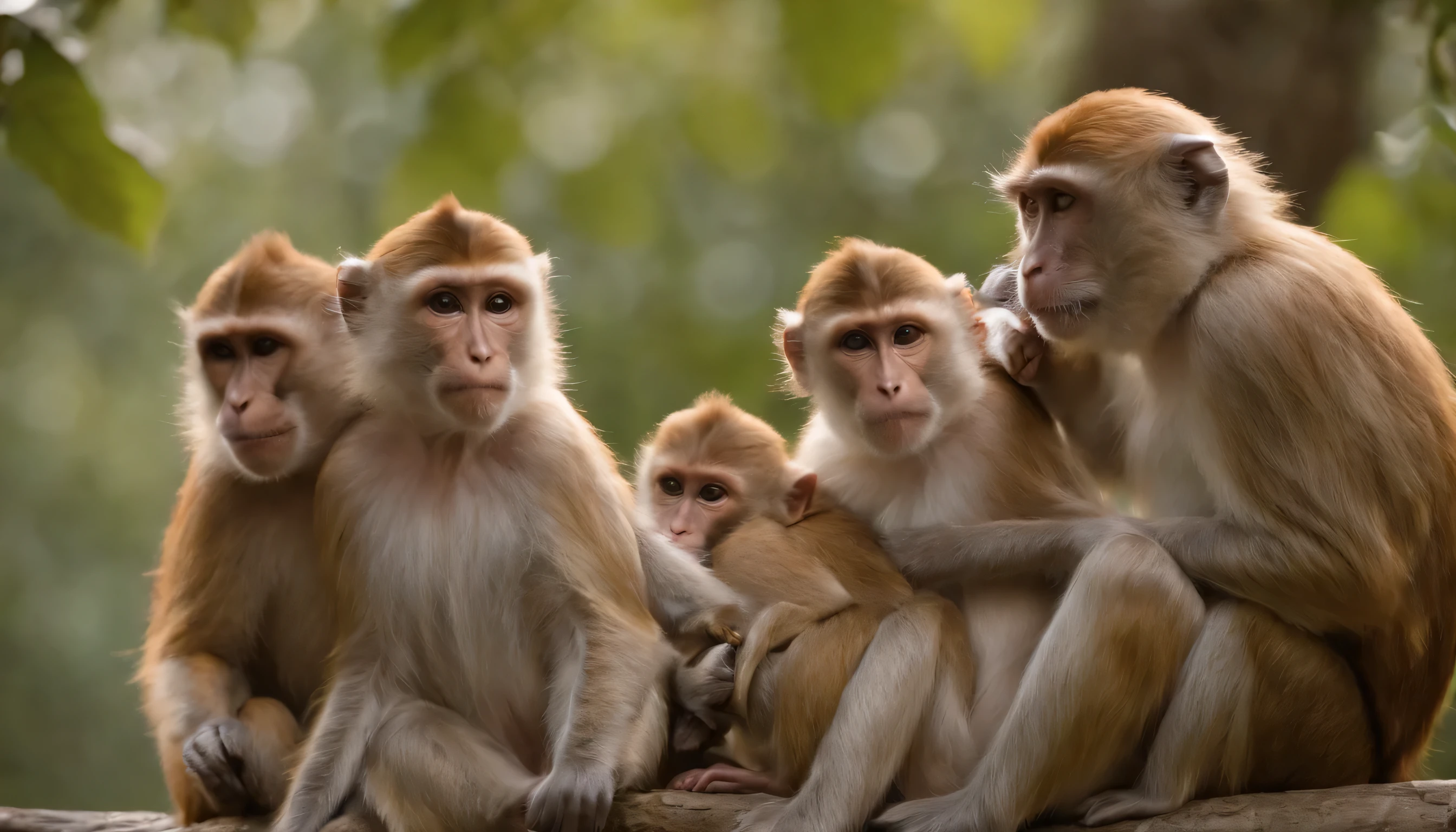 A group of little cute monkeys,mischievous monkeys,playful monkeys,monkey antics,cheeky monkeys,jungle camp,outdoor camp,food sack,scientists away,comedic,humorous,comical,slapstick,cute,fluffy,adorable,high quality,8k,detailed,vibrant colors,natural lighting,lush greenery,photorealistic