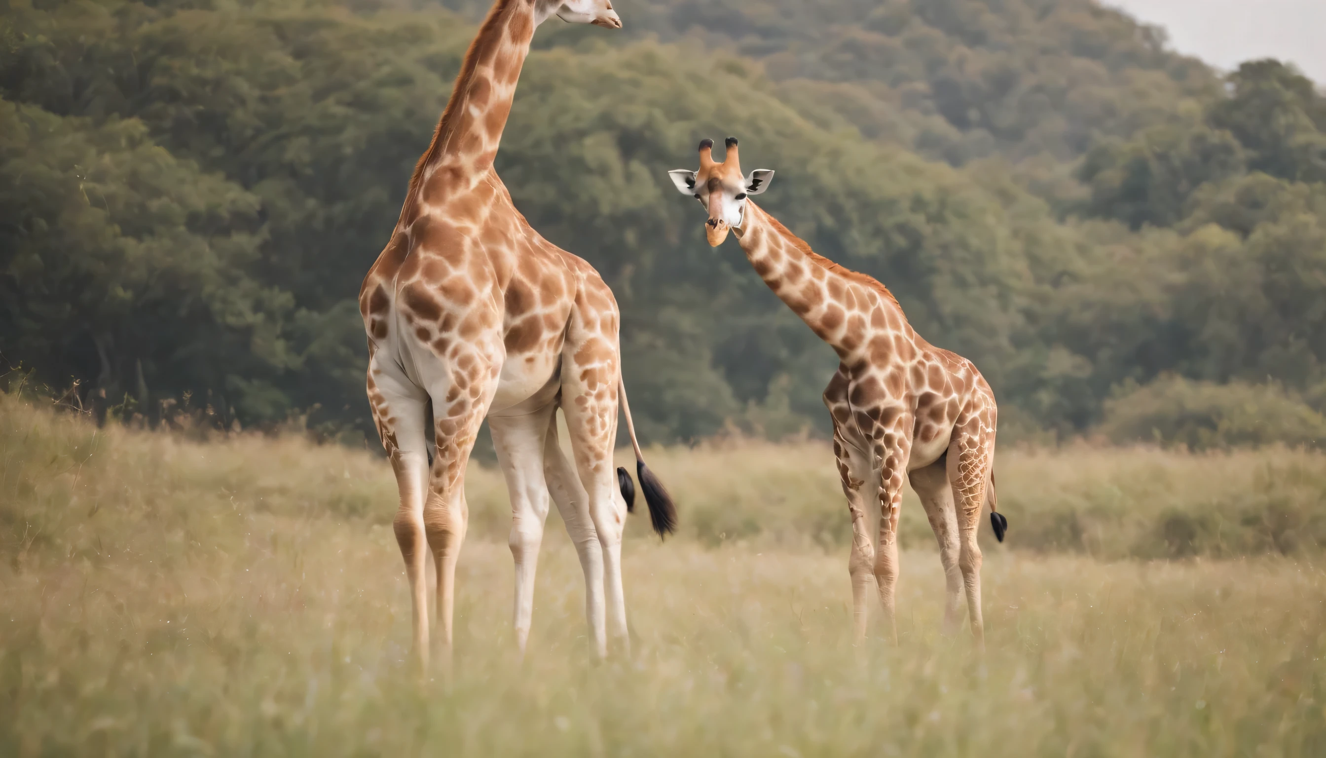 (Highly detailed CG Unity 8k wallpaper、masterpiece、highest quality、Super detailed)、(best lighting、best shadow、very delicate and beautiful)、highest quality、8k、Detailed facial depiction、masterpiece、highest quality、clear image quality、
A photo of a giraffe relaxing and eating grass in the savannah。