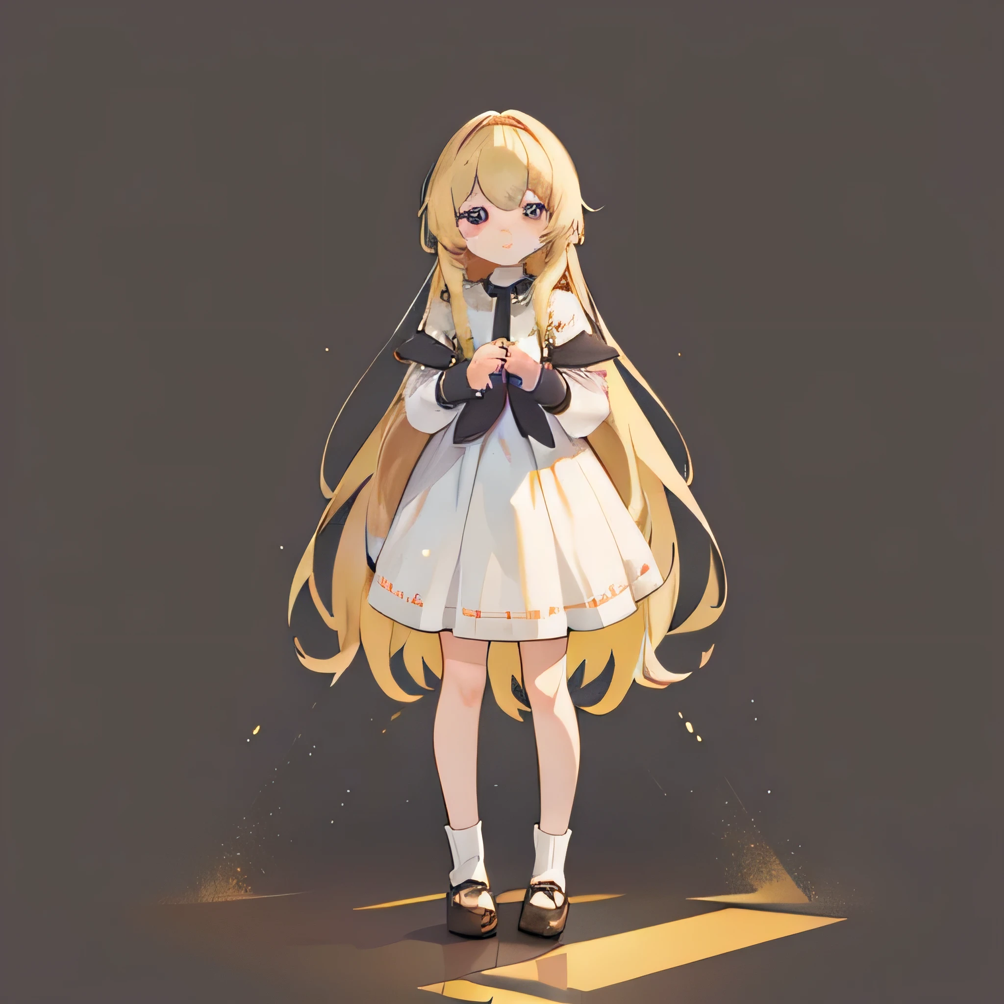 blonde　long hair　whole body　Standing picture