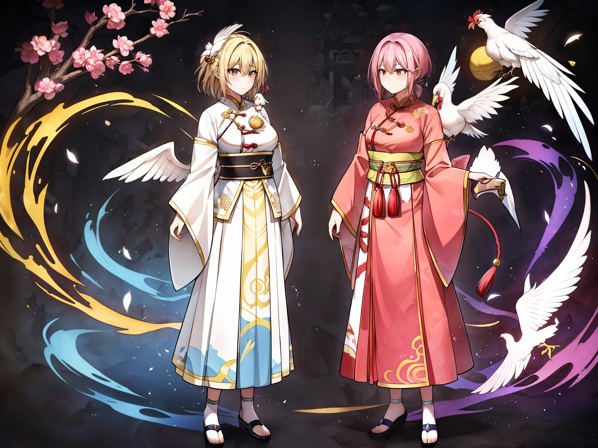 Phoenix、legendary bird of chinese mythology、It is a spiritual bird。The head is a chicken、The nod is a swallow、The neck is a snake、The back of a turtle、the tail is a fishで、The colors are black, white, red, blue, and yellow.、The height is said to be about six feet.[1]。『Sankai Sutra』「Nanzan Sutra」Well then鶏に似ており、On the neck「virtue」、on the wings「righteous」、on the back「Thank you」、in my chest「Benevolence」、On the belly「letter」It was said that there was a crest of。Later Han dictionary『Explain words』Well then、Kou in front、After that, Rin、The neck is a snake、the tail is a fish、The color is red、The mouth is a duck、The pattern is a dragon、The back of a tiger、The nod is a swallow、The chicken is a chickenと記された。Established during the Southern Dynasty『Song Shu』巻二十八志第十八Well then、head of snake、The nod is a swallow、The back of a turtle、Belly is a tortoise、The neck is a crane、The chicken is a chicken、The front part is kono、the tail is a fishに似ており、head is blue（green）、It is said that the wings are lined up。With Kirin, Reiki, and Oryu「four spirits」、Phoenixの別名としては、Unsaku、skylark、Ye Lulang、Huoli、five spirits、Benevolence智禽、Tanzan Hermit、long distance、friend、There are Akeoka Koji etc.。黄鳥・狂鳥・孟鳥・夢鳥などもPhoenixと同一とする説もある