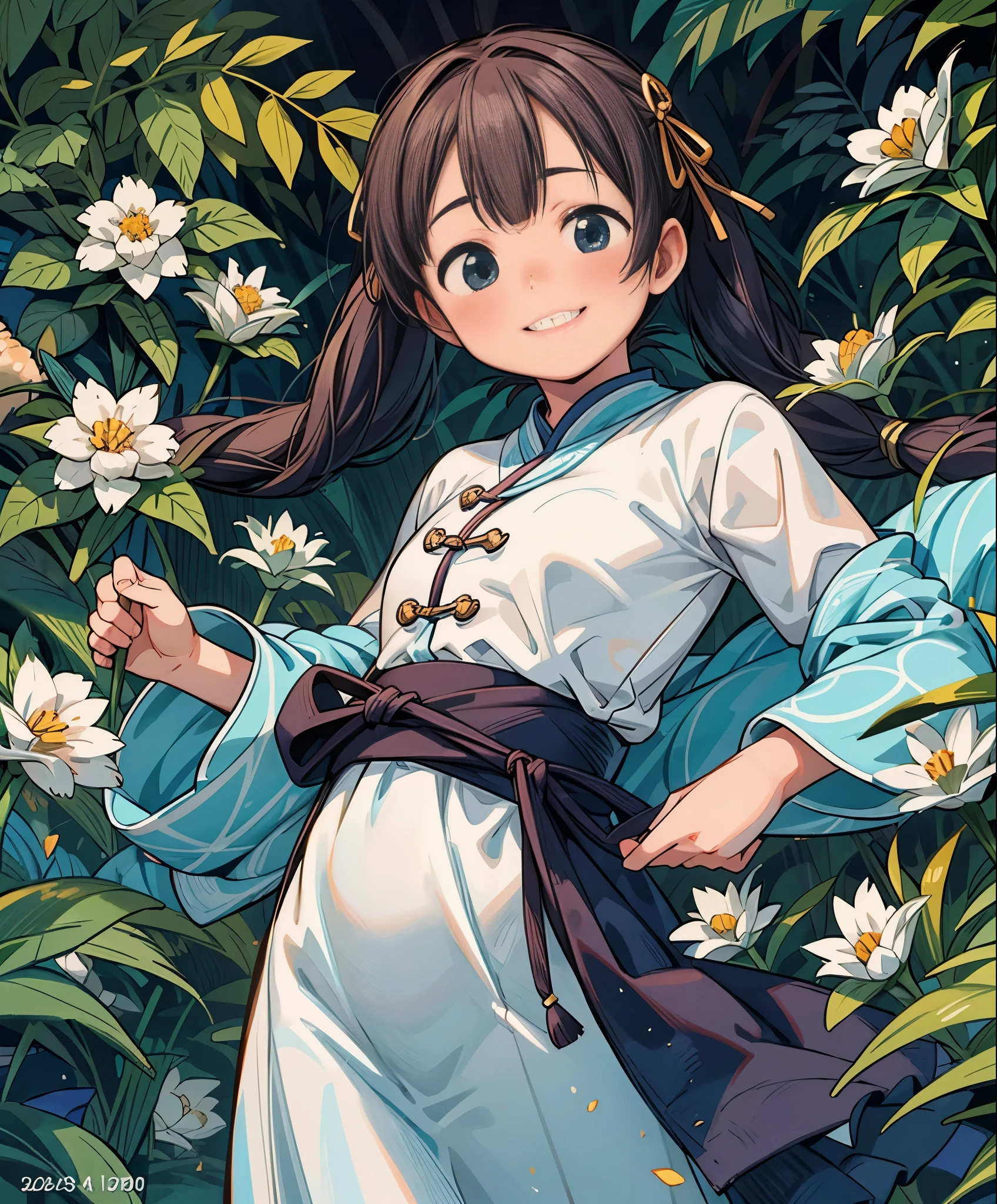 (masterpiece、最high quality、最high quality、official art、beautiful beautiful:1.2)、(1 girl:1.3)Hatsune Miku、big breasts、twin tails、adorable smile、very detailed、beauty of ancient china, charming temperament, Flowing long skirt, clean face, beautiful eyes, Surrounding osmanthus, 完璧なボディ構造プロポーションのmasterpiece, Super detailed, magnificent composition, new traditional, Mysterious, warm and friendly atmosphere, super realistic painting, super hd, high quality, 最high quality, 32k --v6