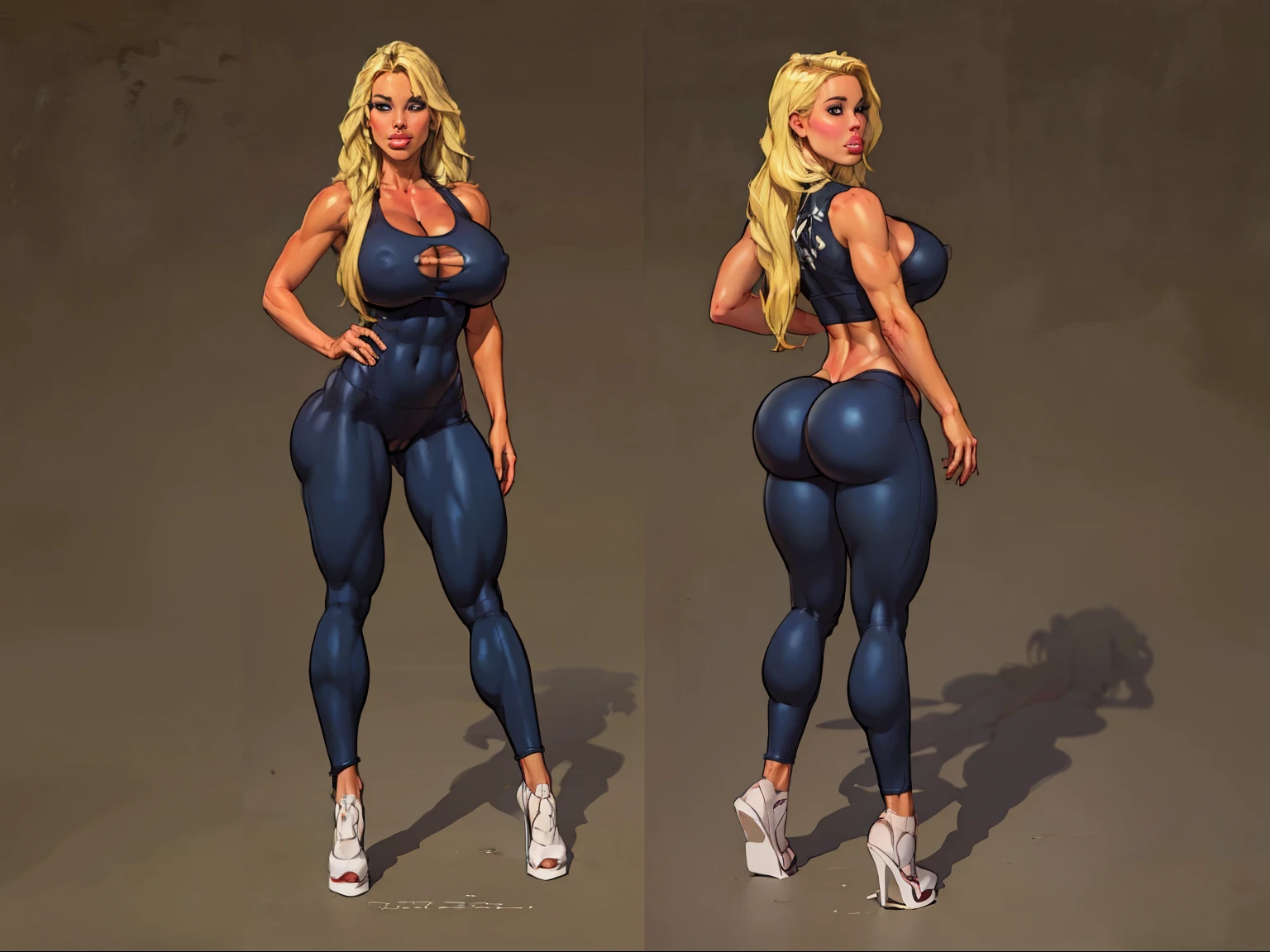 ((masterpiece)),(((best quality))),((character design sheet)), (Jenny Summers) face, illustration,1woman, 30 y.o. woman, environment Scene change, (blonde hair, long hair:1.4),((full body view, lewd Clothes, Fantasy tight whitch clothes)), athletic feminine body, black legs, thick legs, scribbles and marks, ((detailed face:1.1)), (big breasts:1.2, round ass, fat ass, large ass:1.6), rough sketches, (puffy bimbo lips:1.5), pose too, posing like a model, 8k,16k, ( forest background: 1.3),