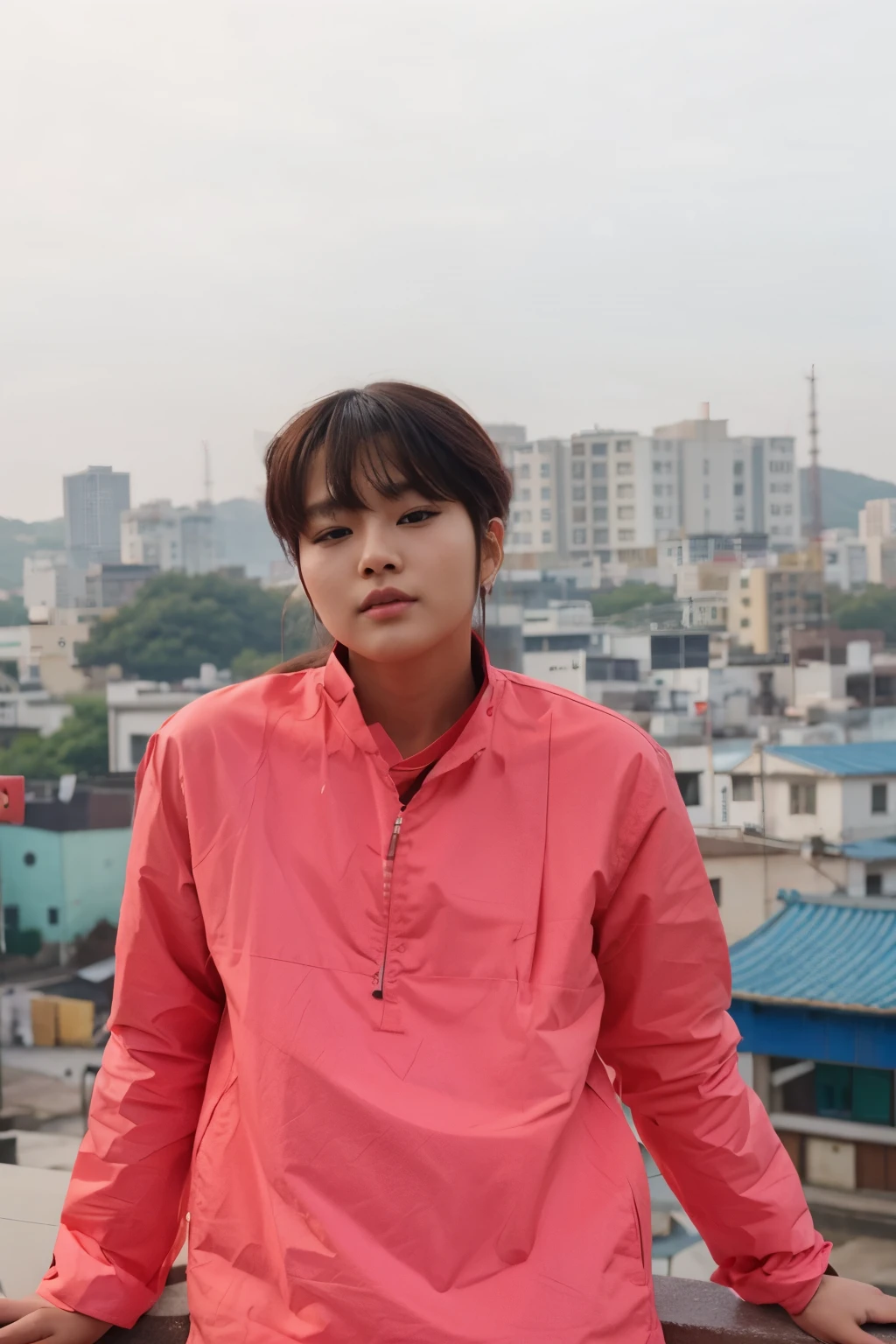 A cute Korean hot and sexy babe 🤤 Tom boy with long wolfcut hair style