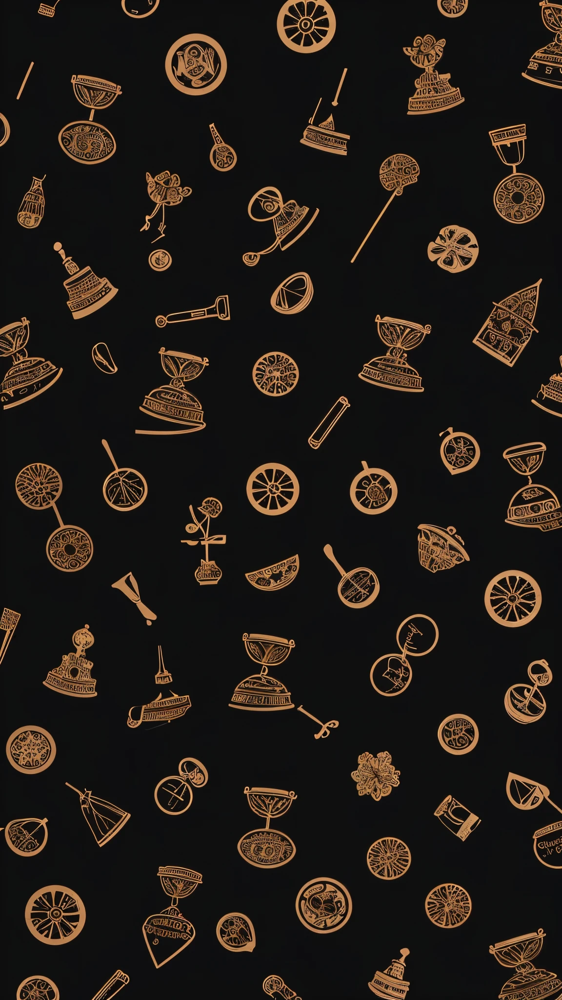 Scenic wallpaper, located on a stylish black background, decorated with lots of cute stickers, creating an attractive and aesthetic design." without people