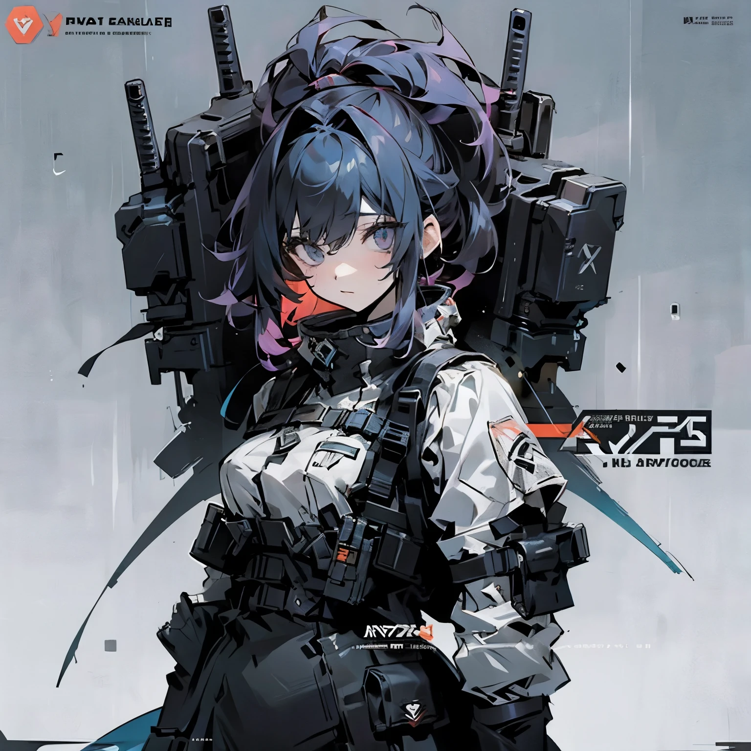 A close up of a person with a gun and a backpack - SeaArt AI