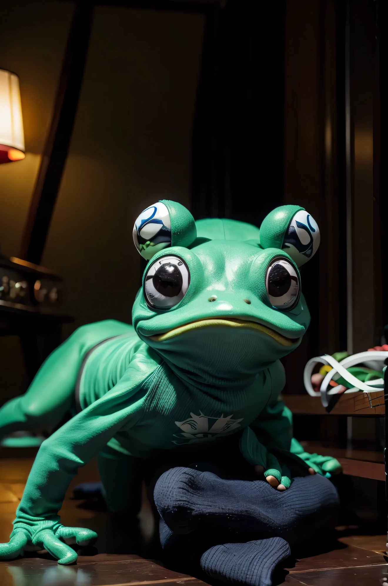 Frog face、Lalitel、drooling、Kimokawa、character、Two-eyed、mouth is open
