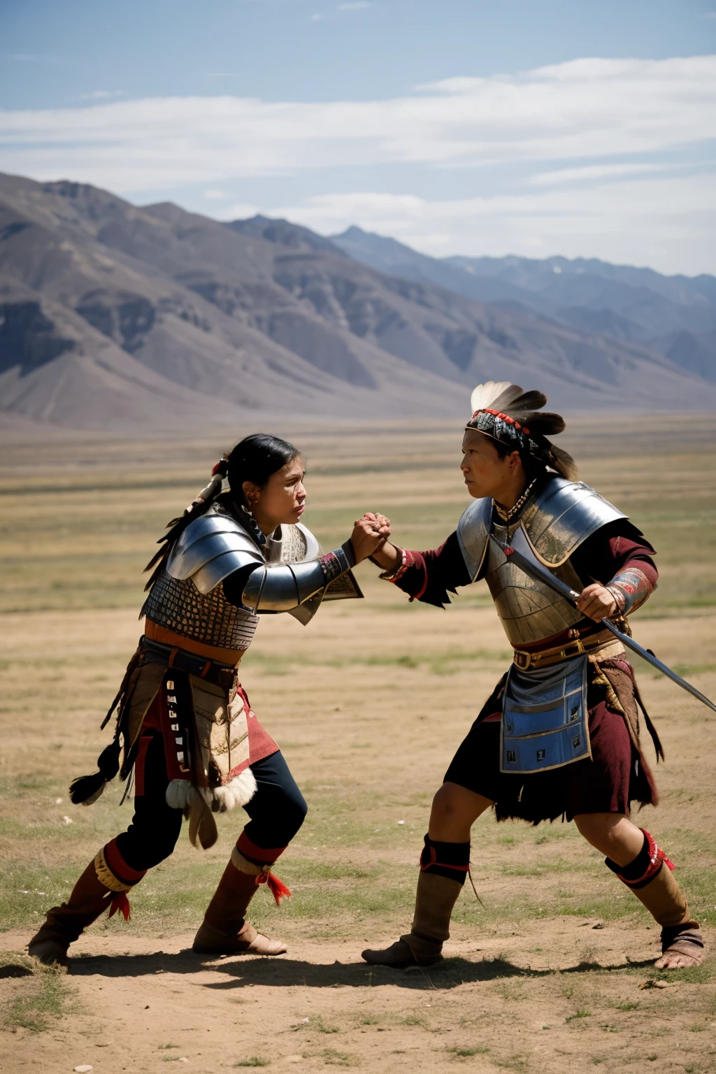(native people fight), (15th century) (wearing native armor) 8k,