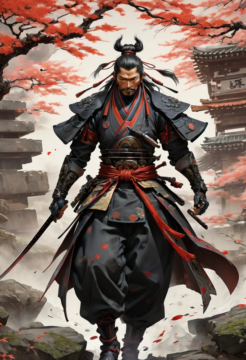 arcane samurai, by Hiroyuki, (best quality, masterpiece, Representative work, official art, Professional, Ultra intricate detailed, 8k)