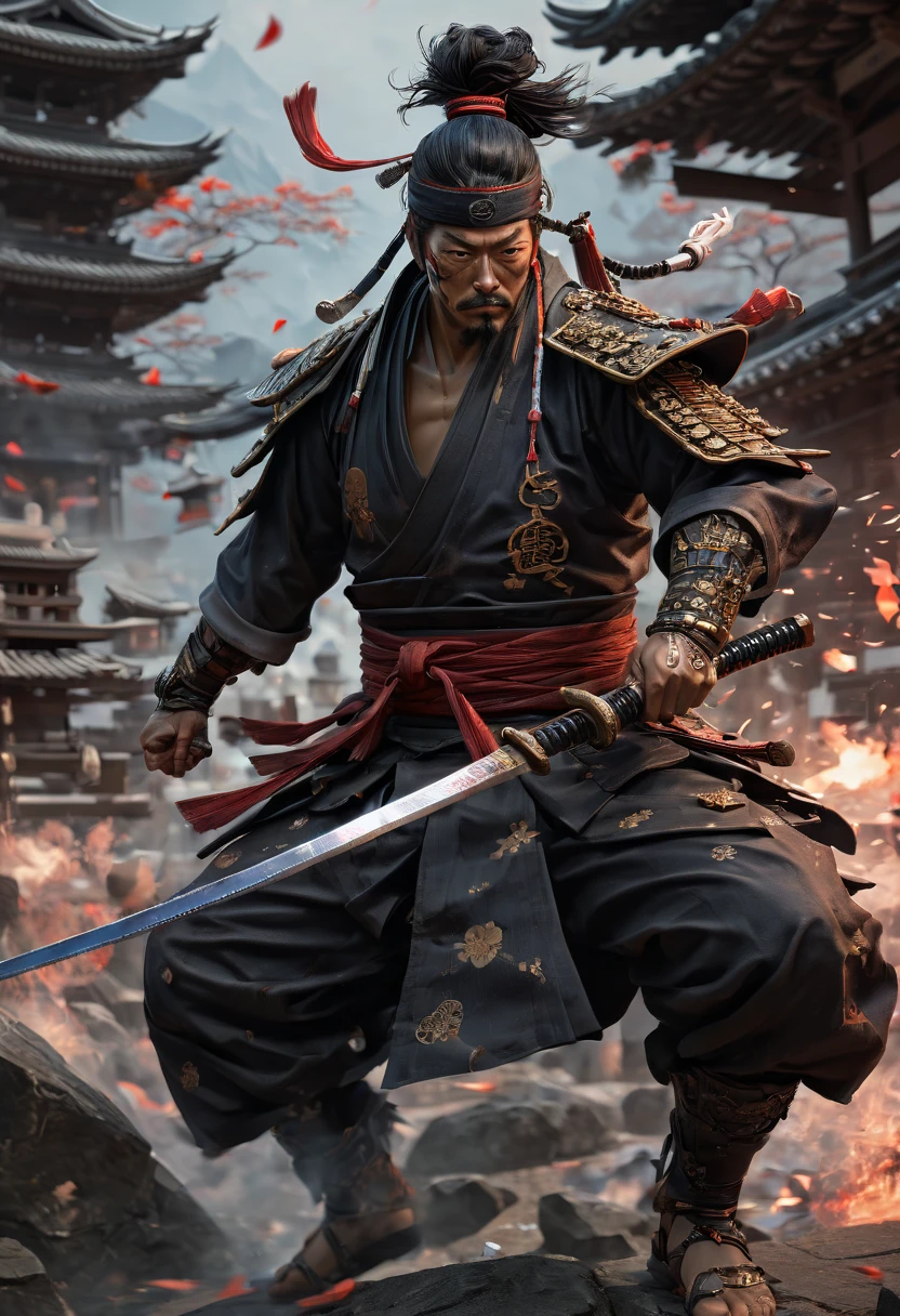 arcane samurai, by Hiroyuki, (best quality, masterpiece, Representative work, official art, Professional, Ultra intricate detailed, 8k)