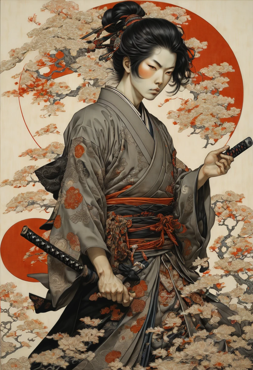 arcane samurai, by Takato Yamamoto, (best quality, masterpiece, Representative work, official art, Professional, Ultra intricate detailed, 8k)