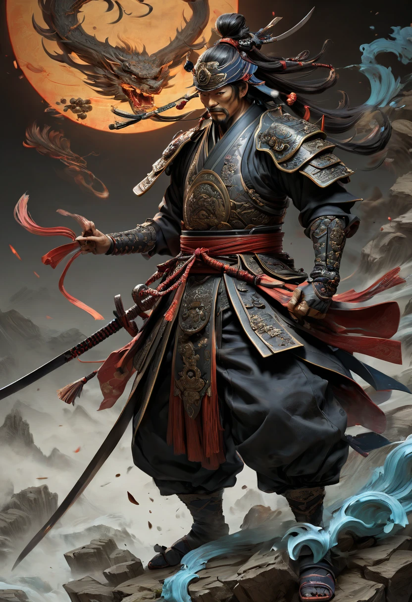 arcane samurai, by Hiroyuki, (best quality, masterpiece, Representative work, official art, Professional, Ultra intricate detailed, 8k)