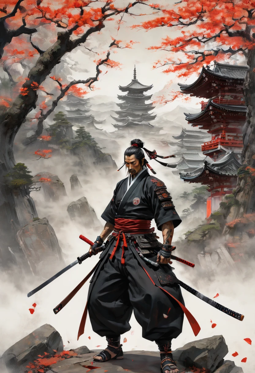 arcane samurai, by Hiroyuki, (best quality, masterpiece, Representative work, official art, Professional, Ultra intricate detailed, 8k)