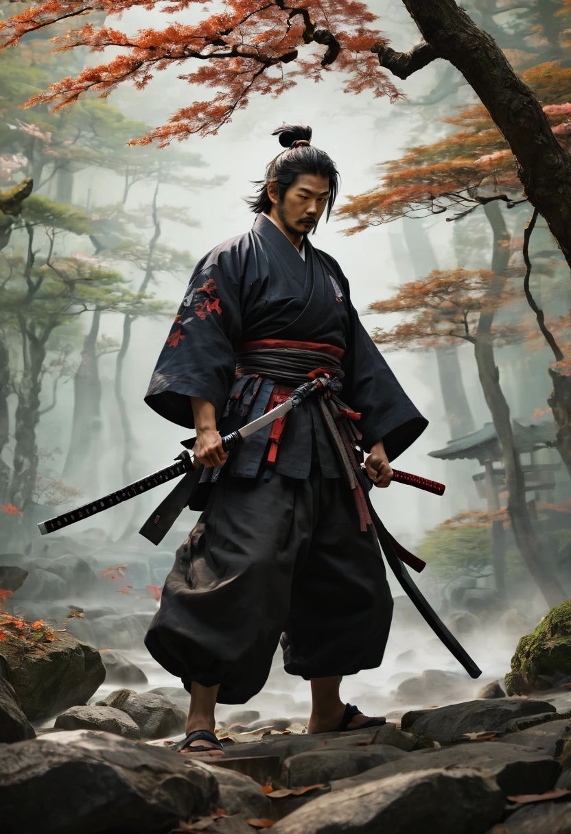 arcane samurai, by Hiroyuki, (best quality, masterpiece, Representative work, official art, Professional, Ultra intricate detailed, 8k)