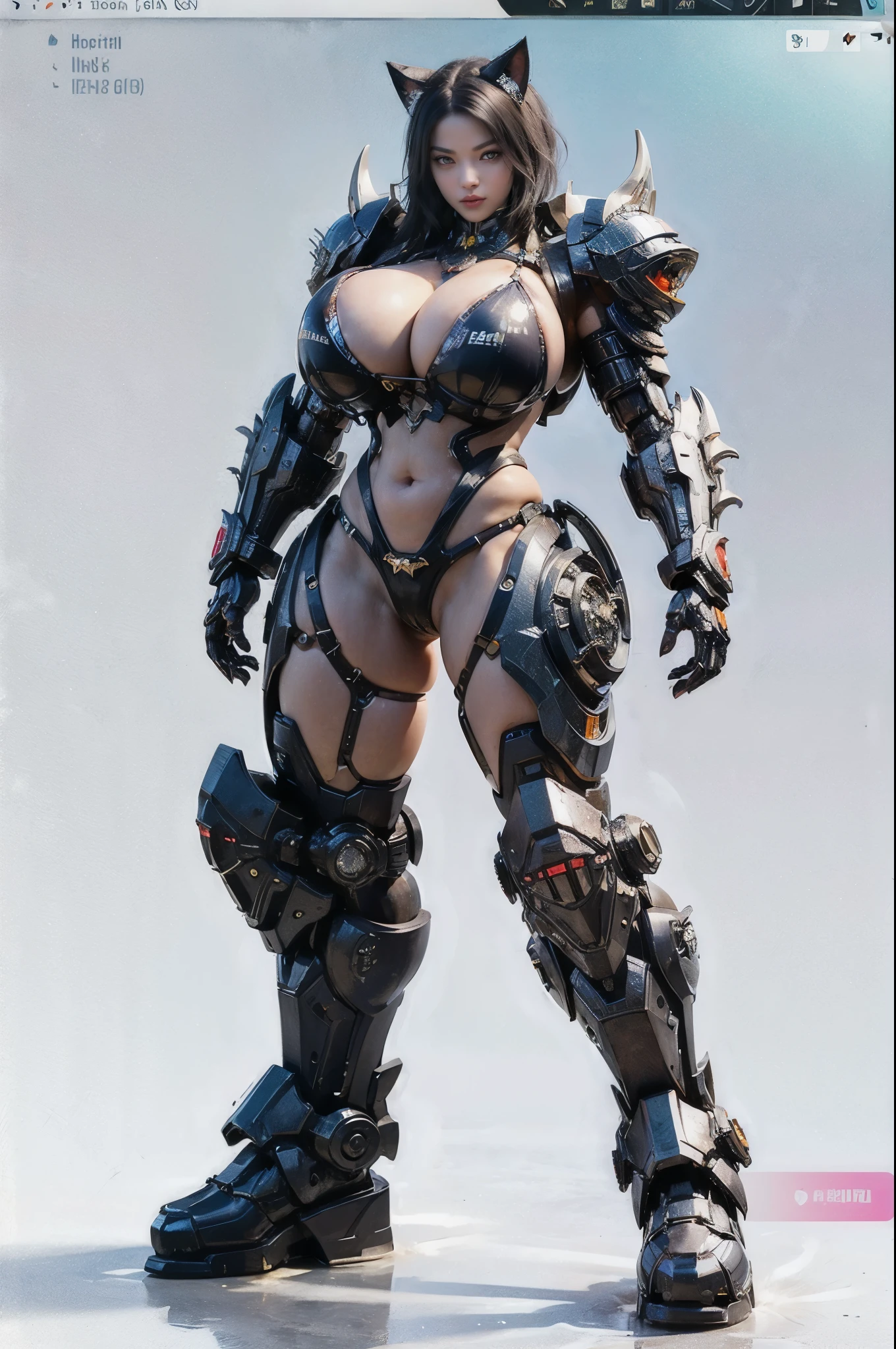 miling minchen, aburdes, balanced eyes, (Best quality details:1.2),realistic,8K High definition,Ultra Detailed,High quality texture,intricate details,detailed texture, finely detailed, high detail, extremely detailed high quality texture cg, high quality shadows, ((masterpiece, best quality)), illustrations, ultra-detailed 8K, realistic, clear focus, highly detailed, professional lighting, colorful details, iridescent colors BREAK factory super long lens, large mechanical robot structure, microchips, computers, luminescence, intricate details, Shitu-Mecha, (navel), (????????????:1.3), (??????:1.5), black hair, short hair, cat ears, full body