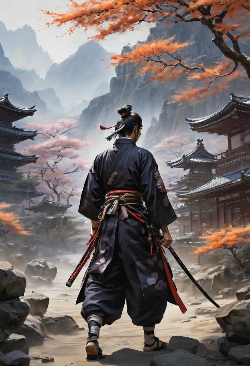 arcane samurai, by Hiroyuki, (best quality, masterpiece, Representative work, official art, Professional, Ultra intricate detailed, 8k)