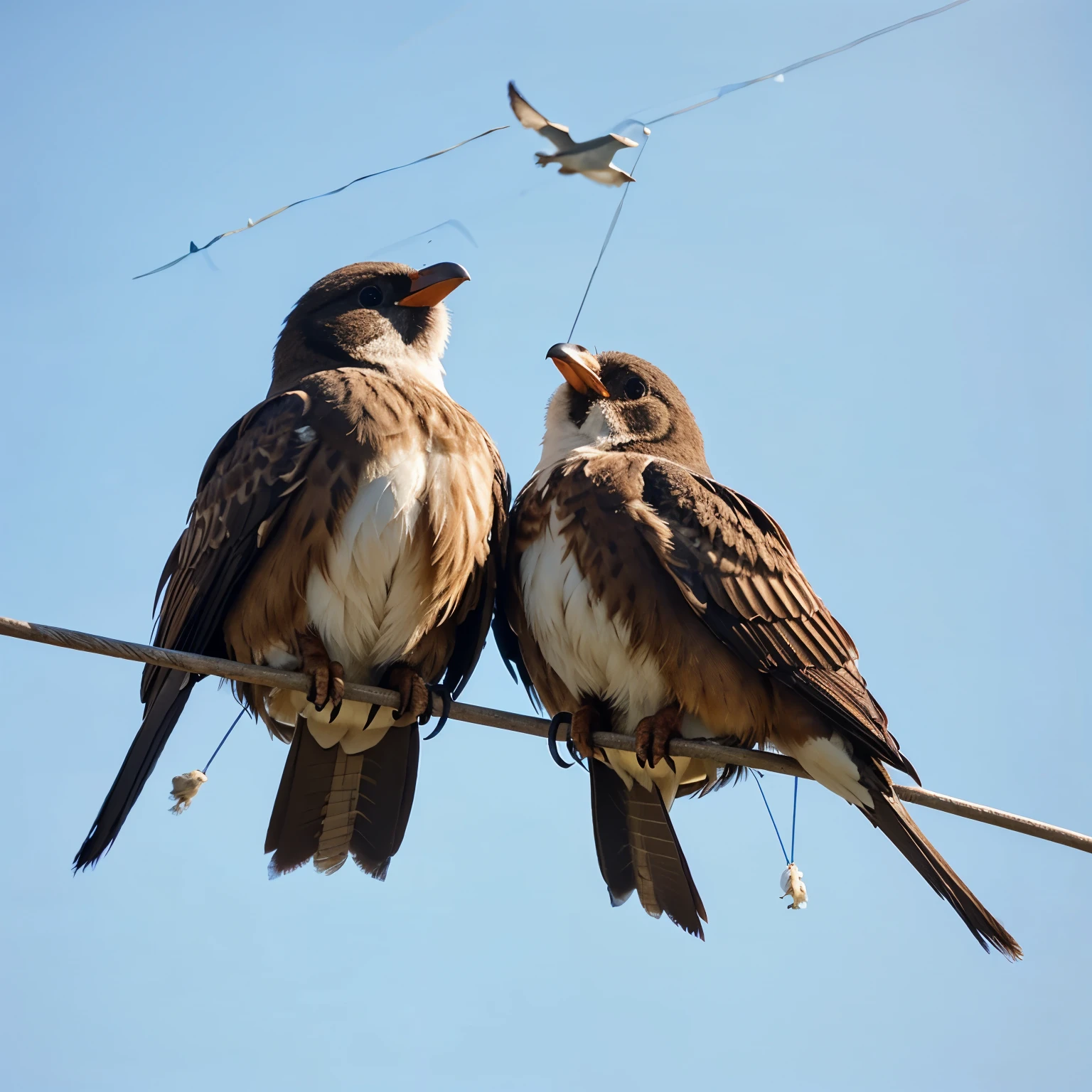 Two birds on a wire