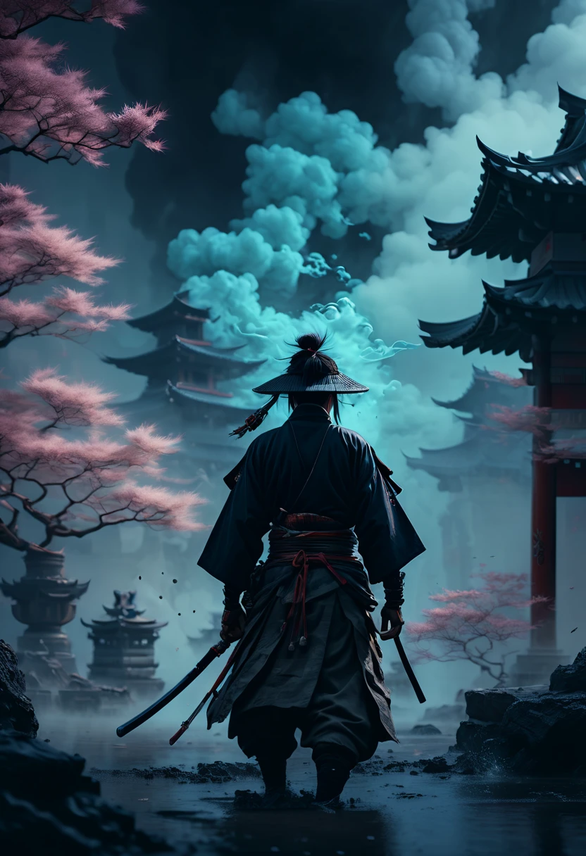 ancient dreamscape, arcane samurai, fantasy art, surreal, ethereal, mystical haze, magical timestream, powerful magic, overwhelming power, cataclysmic spell, mysterious, cinematic film still, (best quality, masterpiece, Representative work, official art, Professional, Ultra intricate detailed, 8k:1.3)