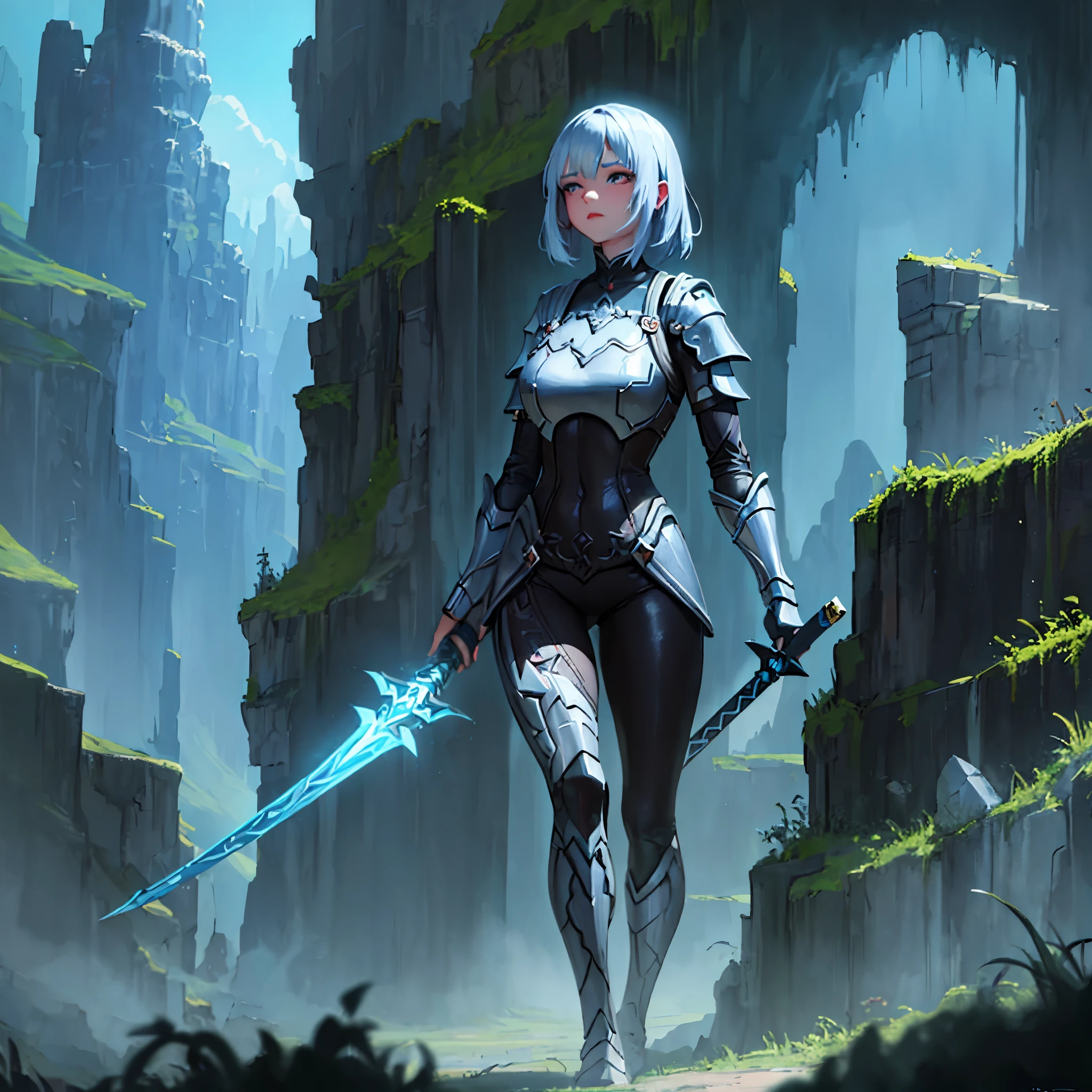 "(best quality,highres,masterpiece:1.2),Godrays digital painting,faulty fantasy painting, digital painting with hard light,woman in knight armor,digitally painted artwork with glowingism style,photoshop-generated digital art,comic book-style digital art,woman holding a sword,sharp digital painting,digital painting style"