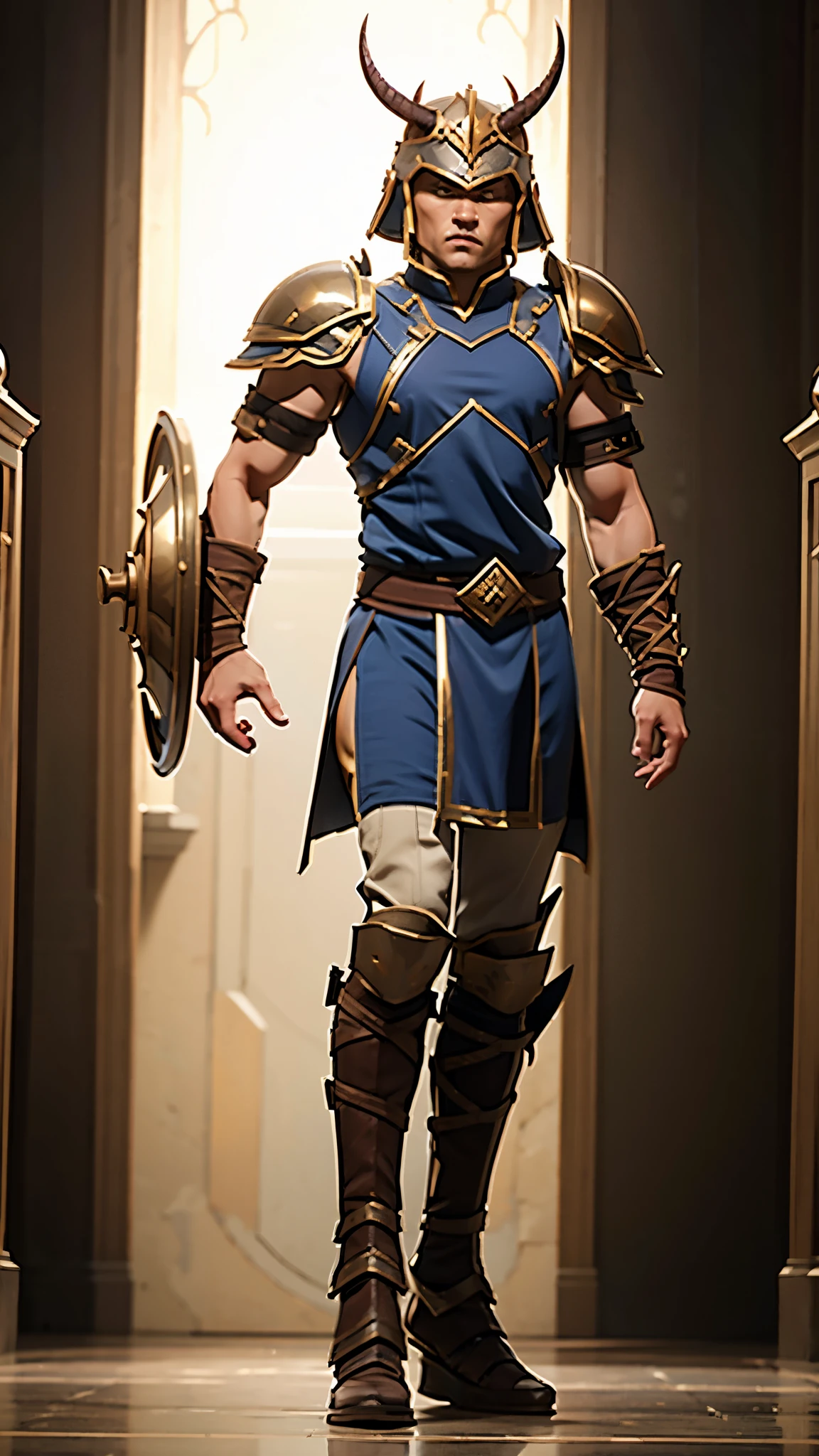 Looking down, Uncle, Uther sat tiredly on the ground, his legs flat and his back against the ruins, his lower body wearing only tight briefs and boots to expose his thigh muscles, gold and white heavy metal armor, scarf and cape were blue